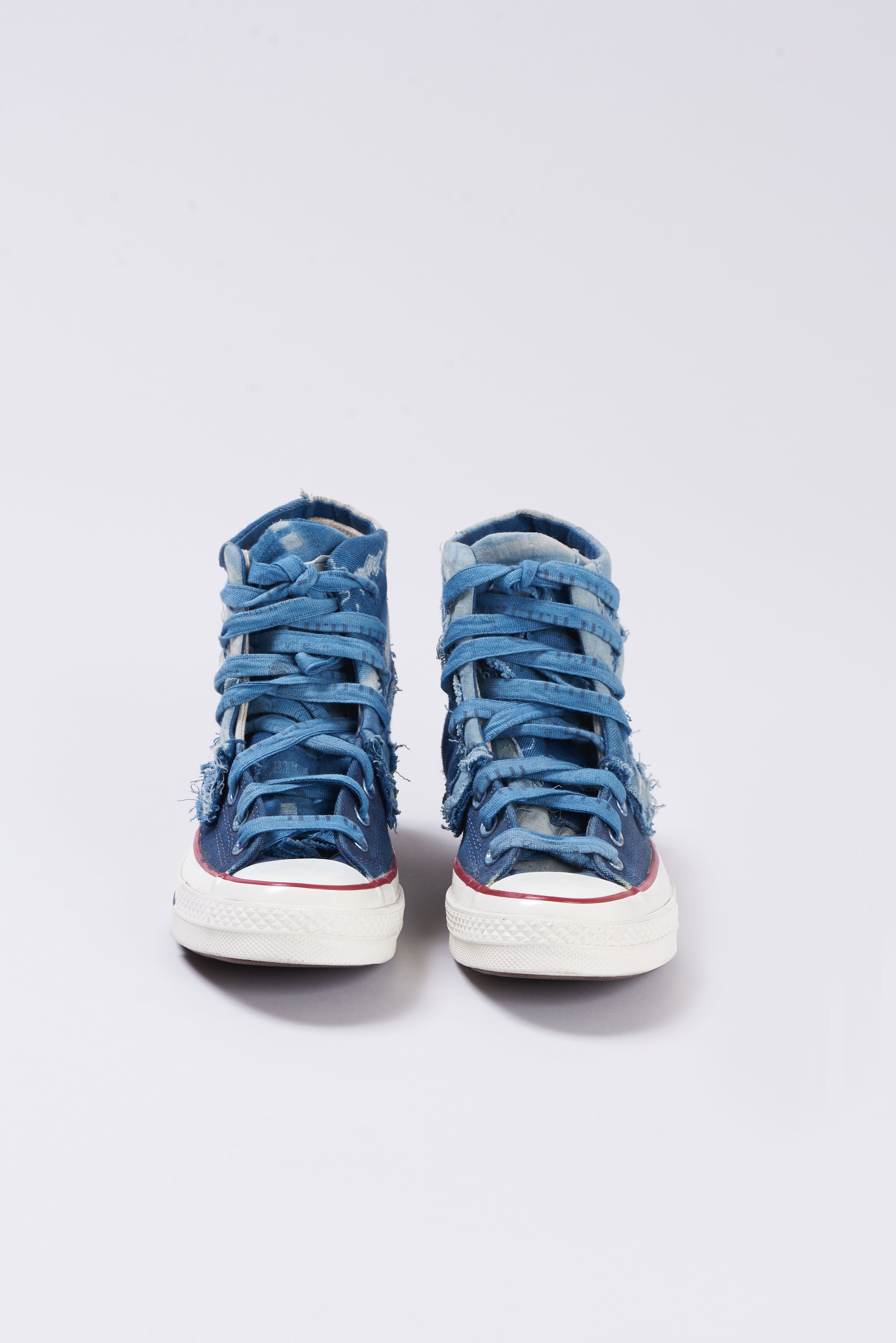Pair of blue high-top sneakers