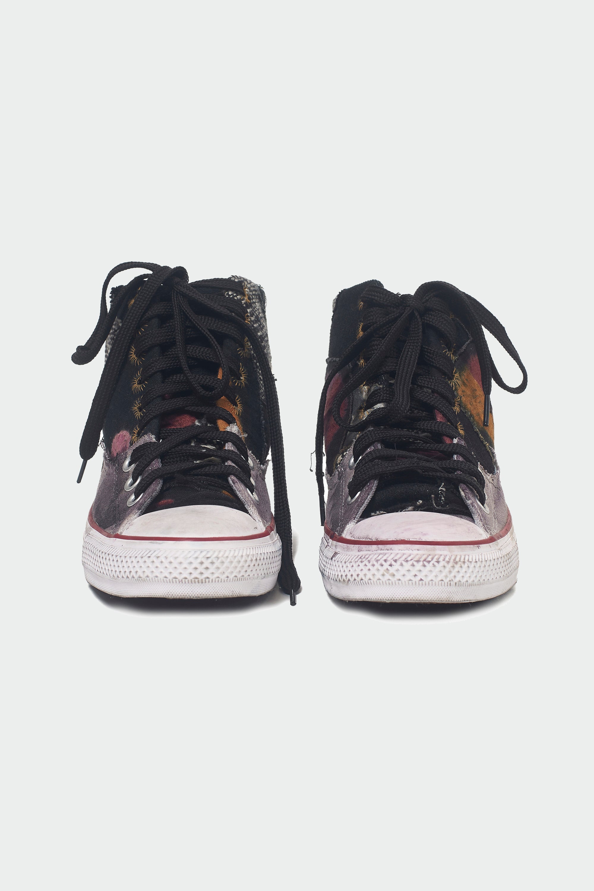 Black converse patchwork shoes