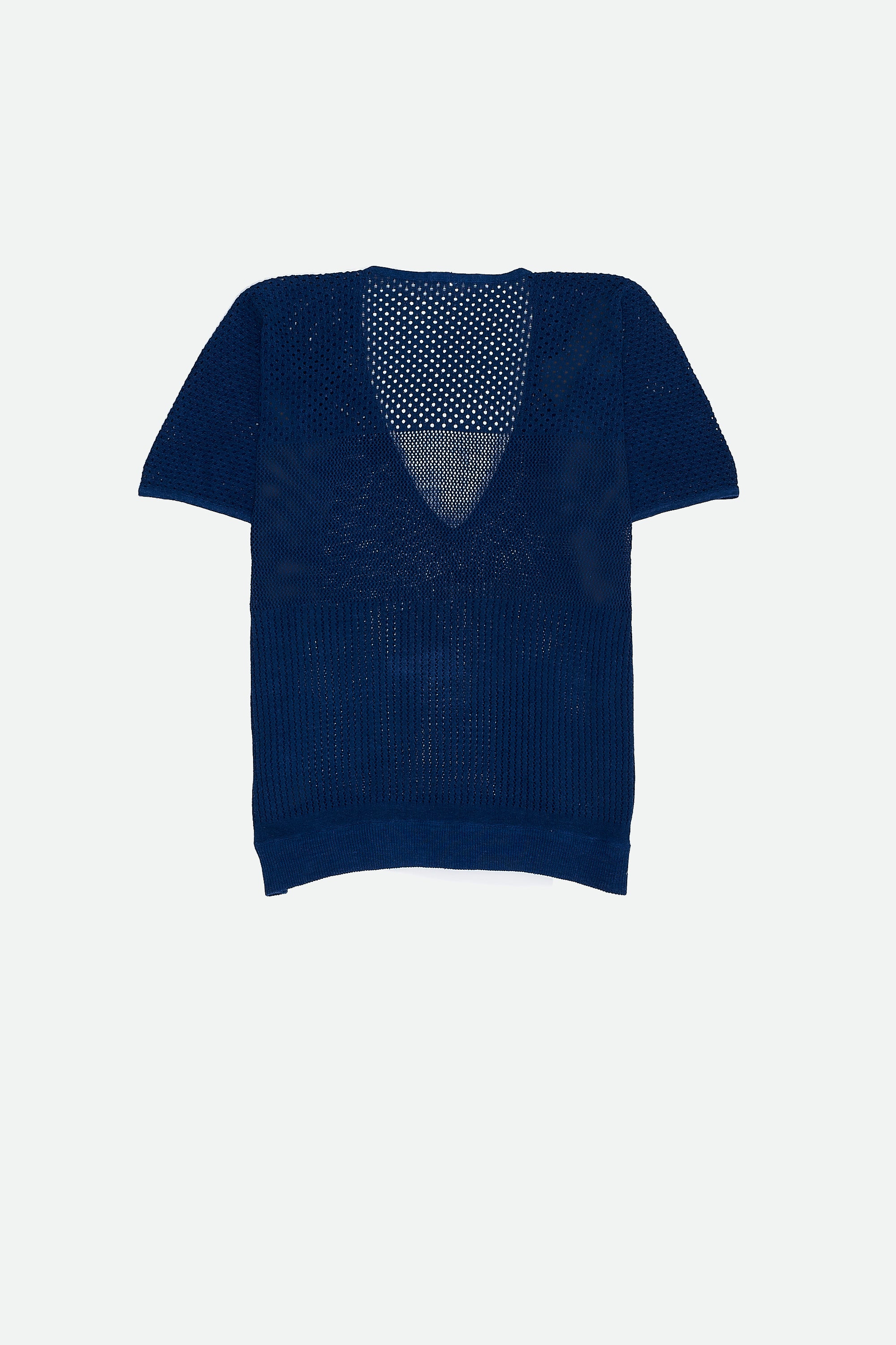 Back image of a medium indigo t-shirt