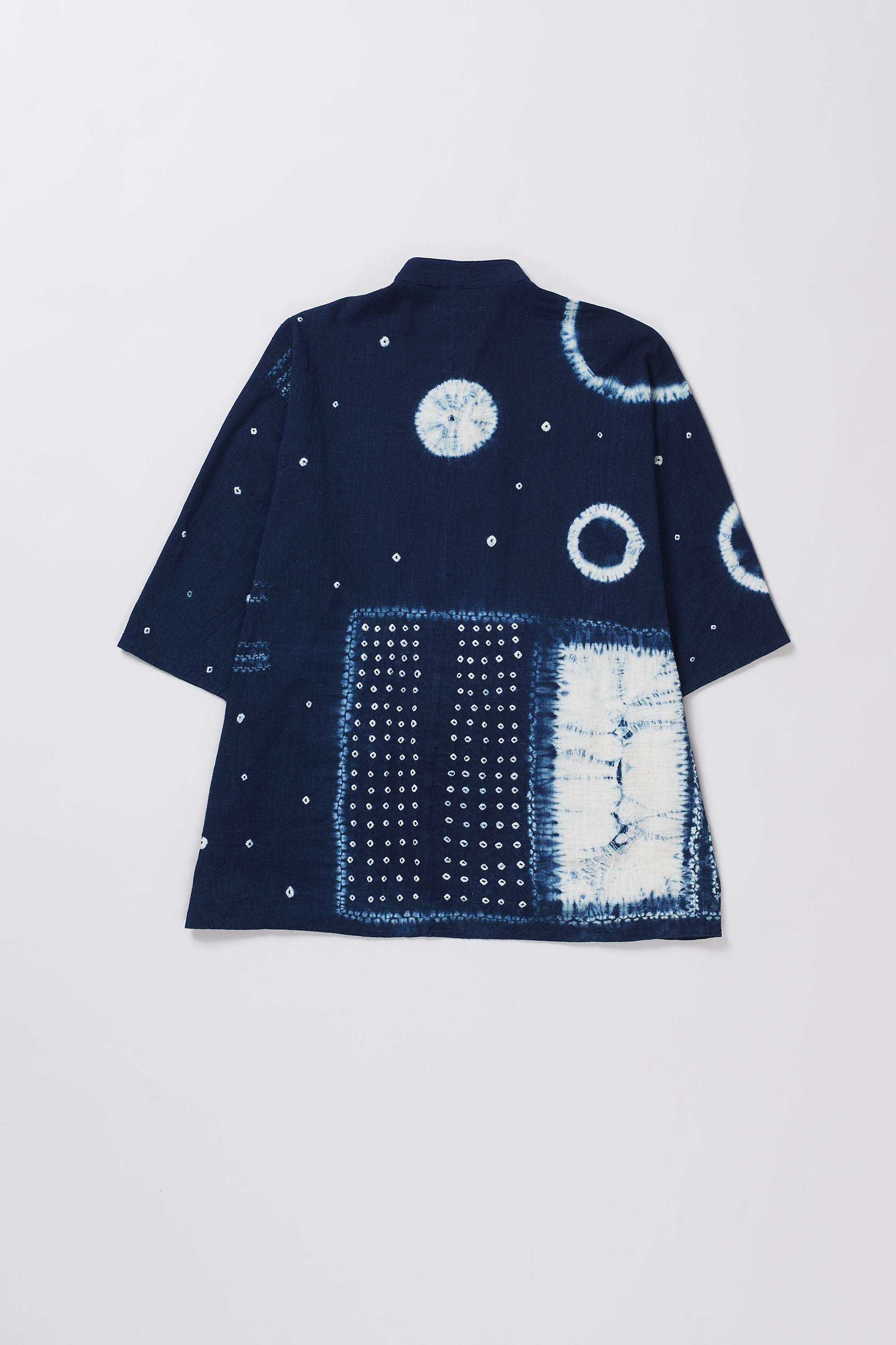 Back image of cotton shirt in indigo