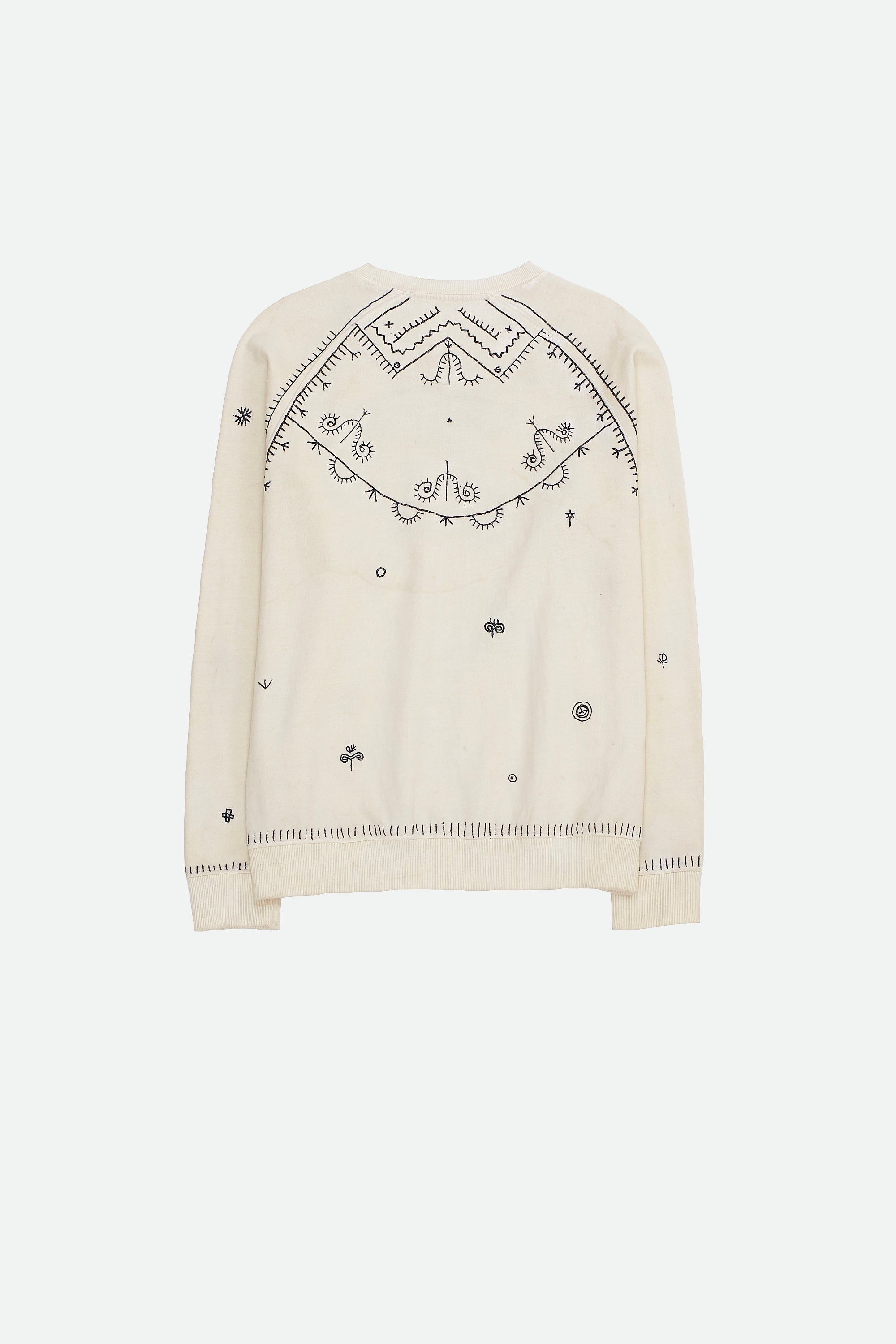Back image of a ecru sweatshirt
