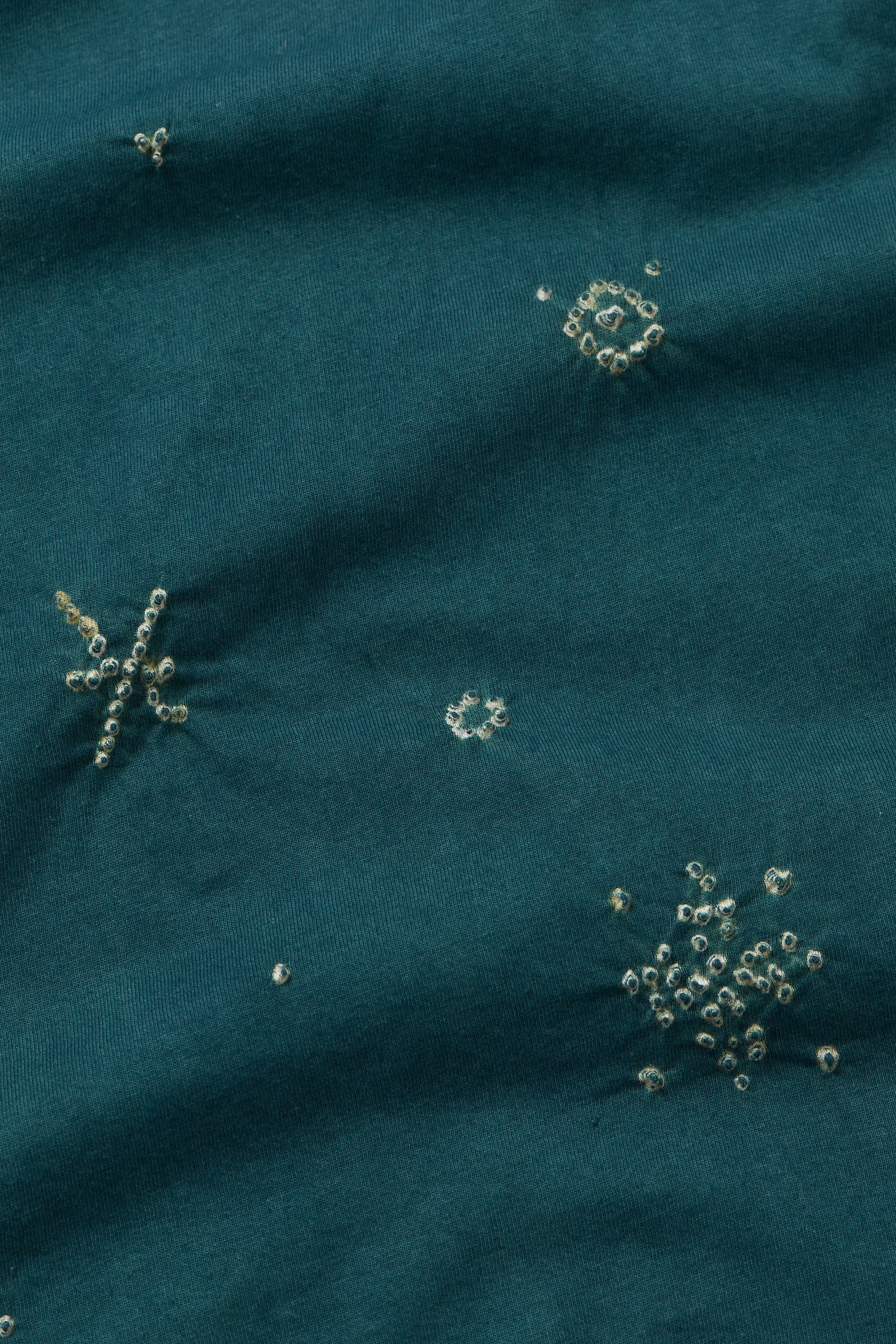 Fabric close-up with bandhani work