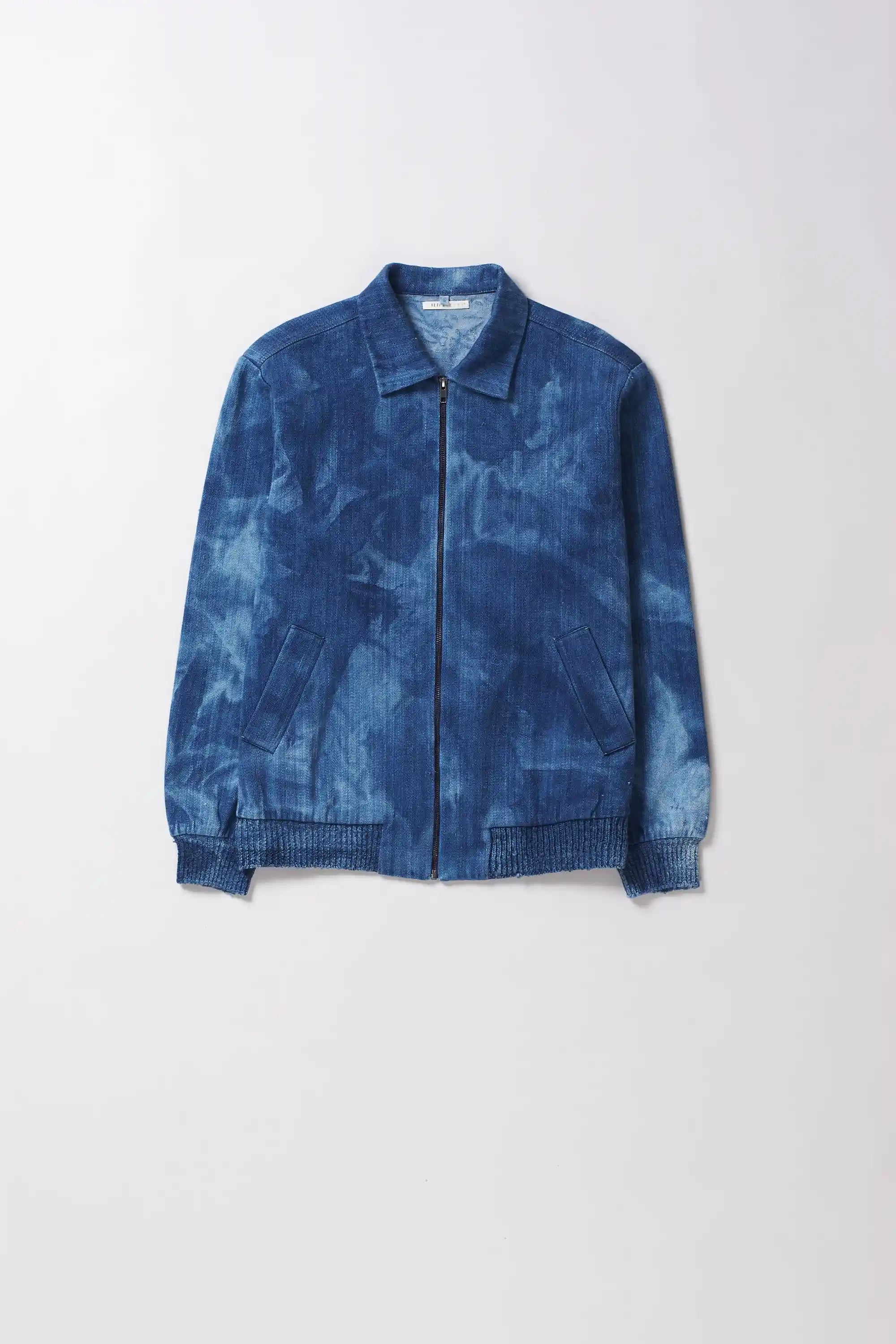 Front image of a indigo jacket