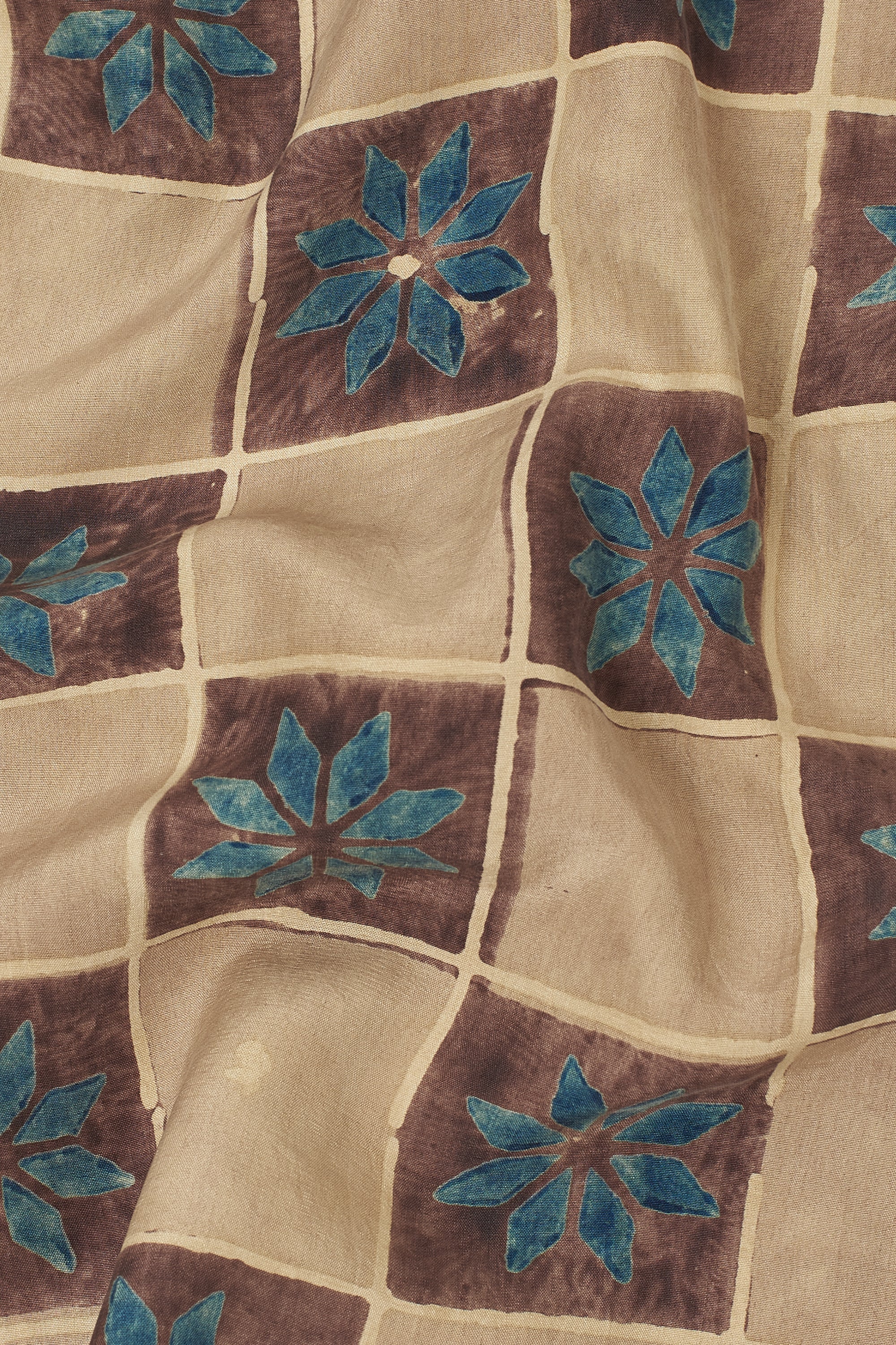 Multi-Colour Atthangudi Tile Inspired Block Print Mens Shirt