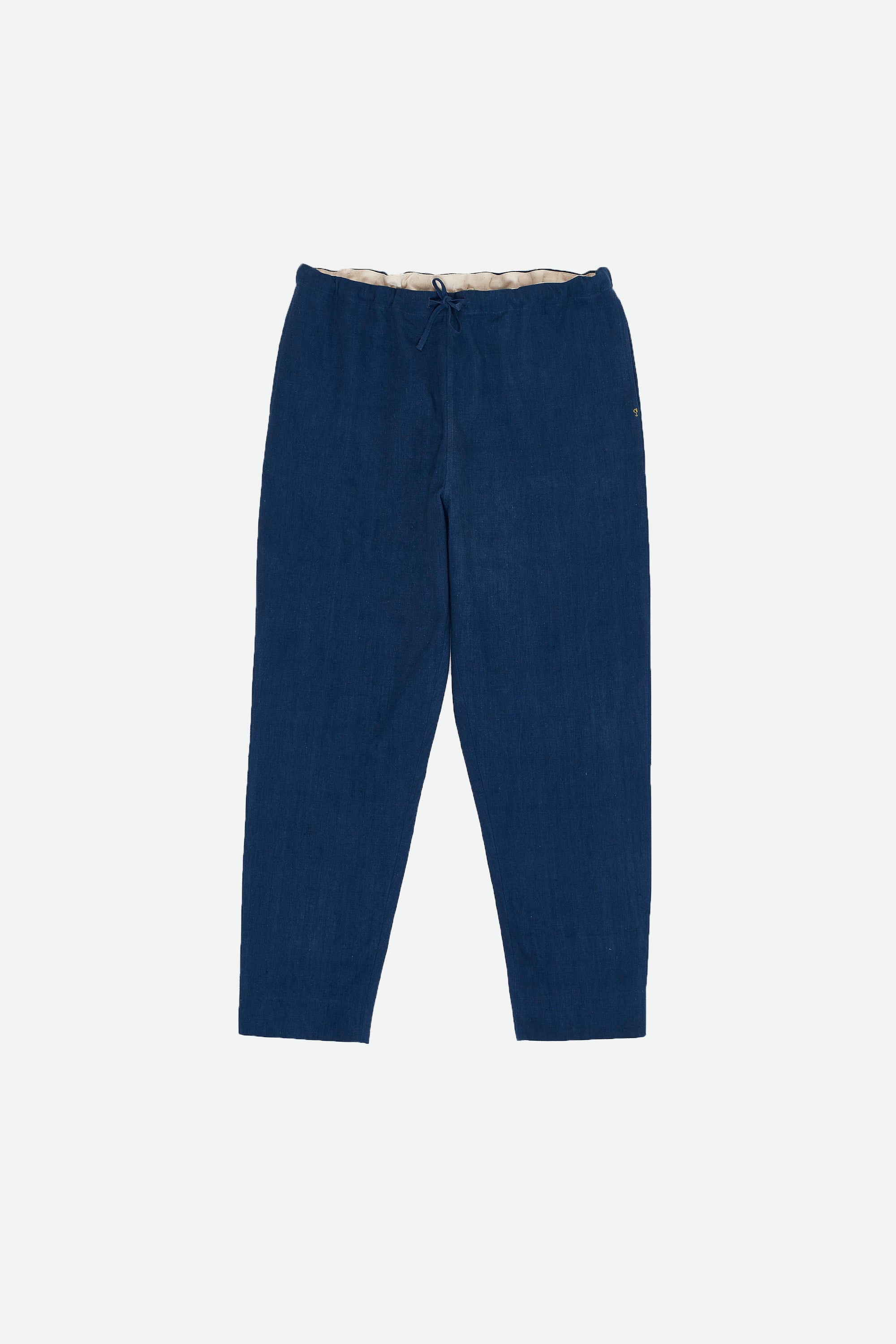 Front image of a medium indigo pant