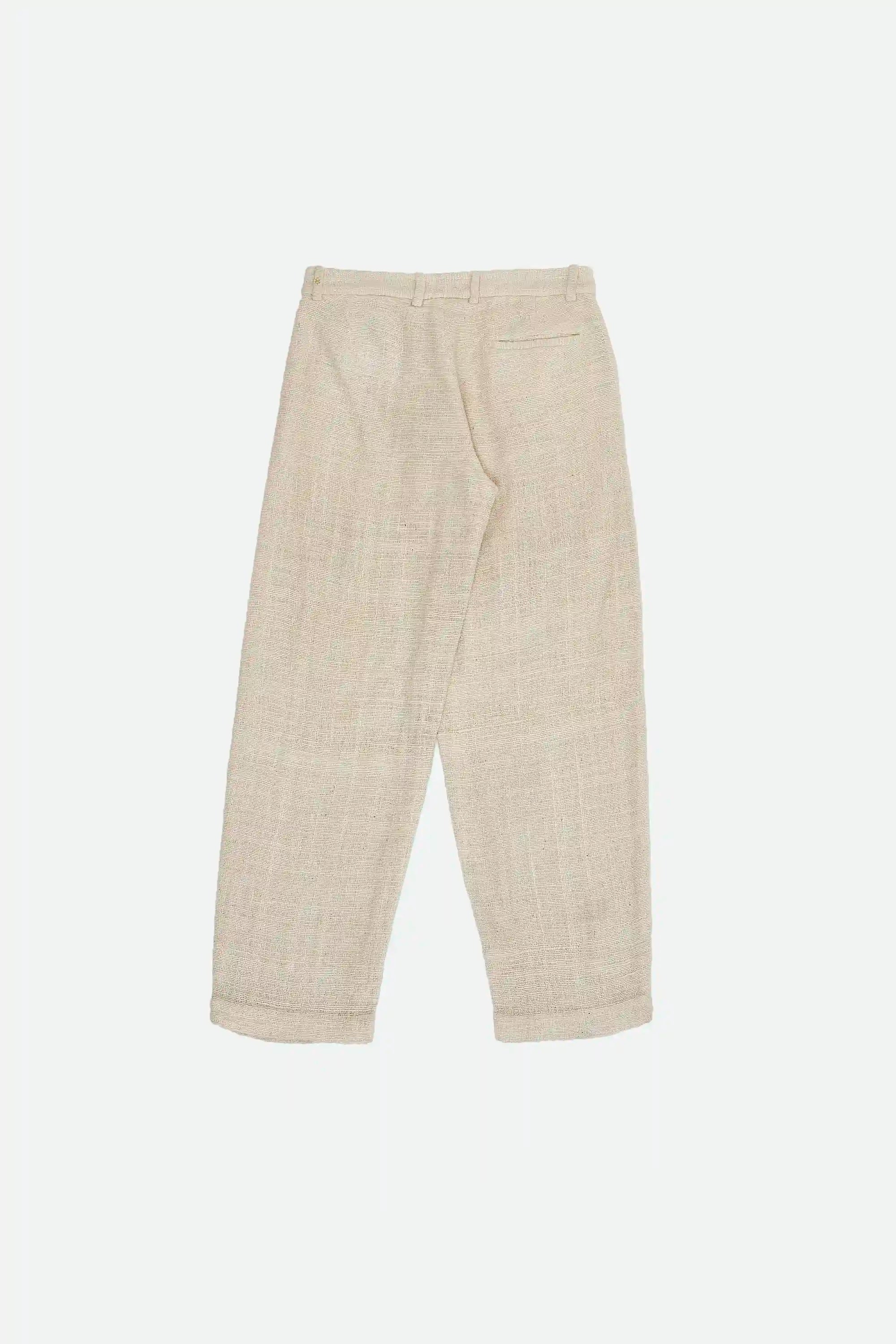 Back image of a handspun cotton trouser
