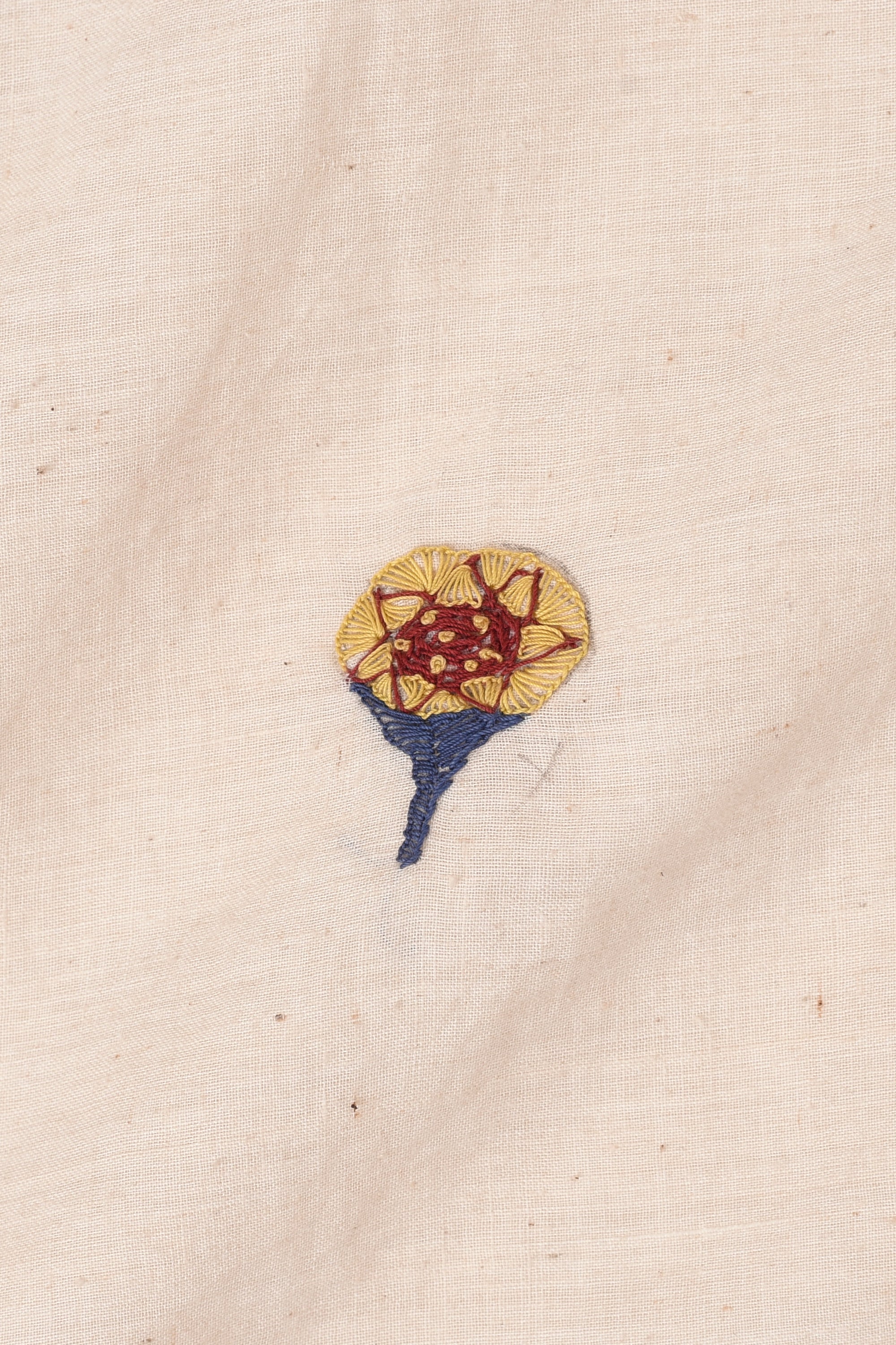 Fabric close-up with hand embroidery
