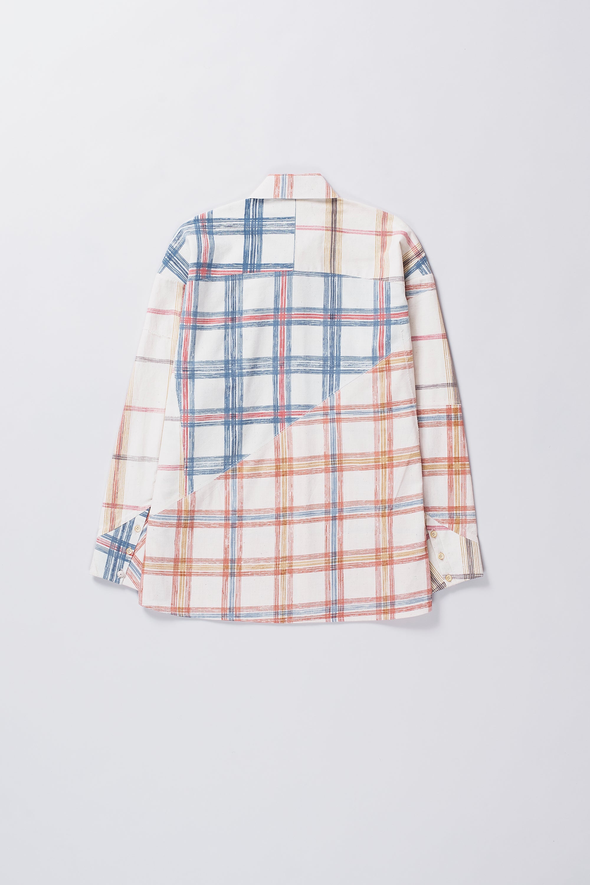 Back image of a cotton shirt with patchwork