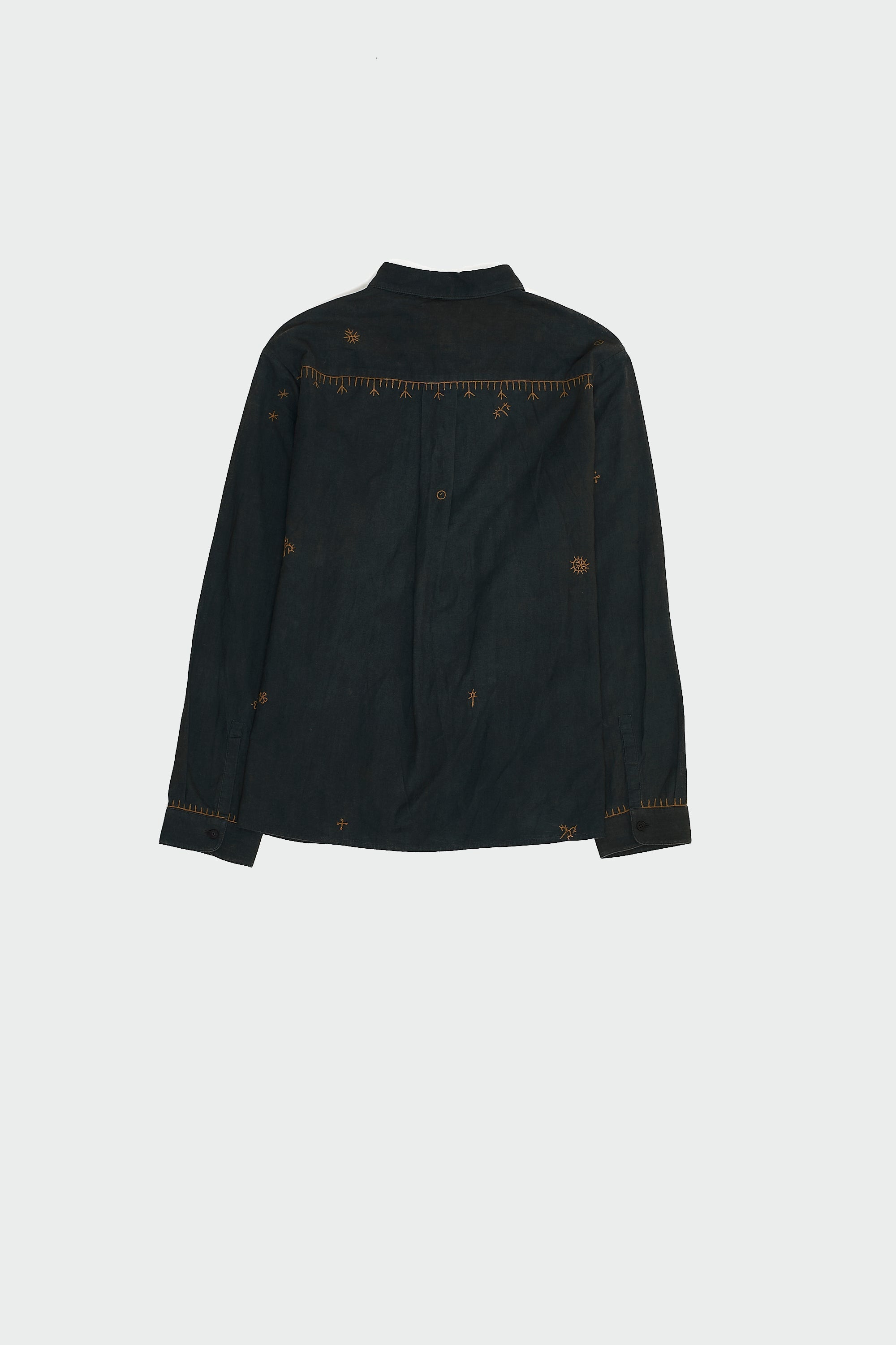 Back image of midnight indigo shirt