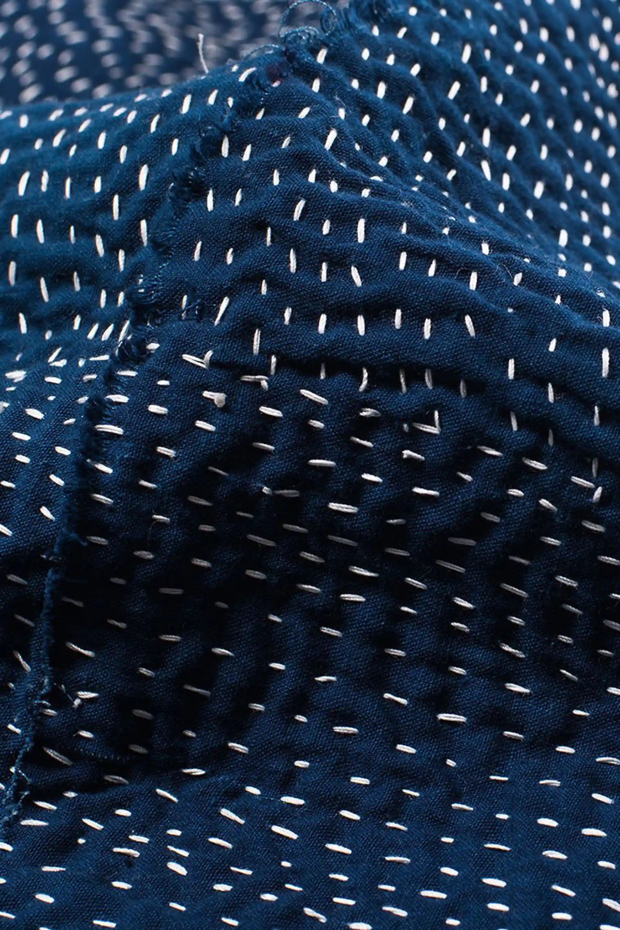 Fabric close-up with kantha work