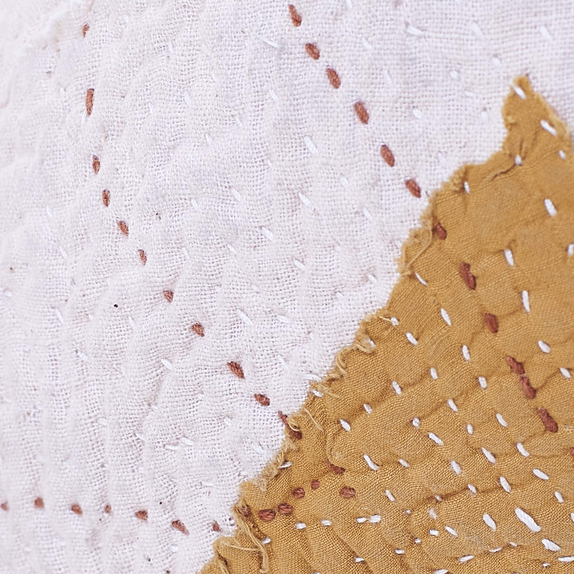 Fabric close-up with kantha work