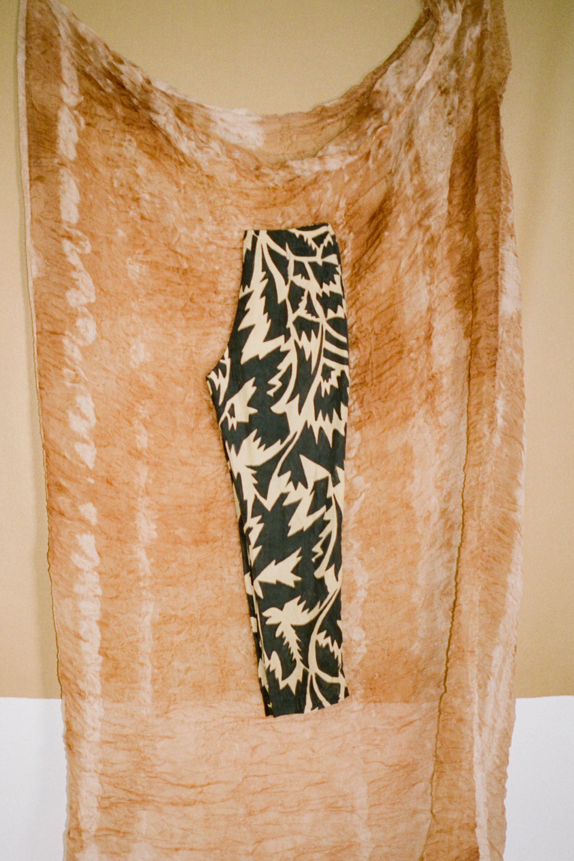 Silk handpainted folded pant