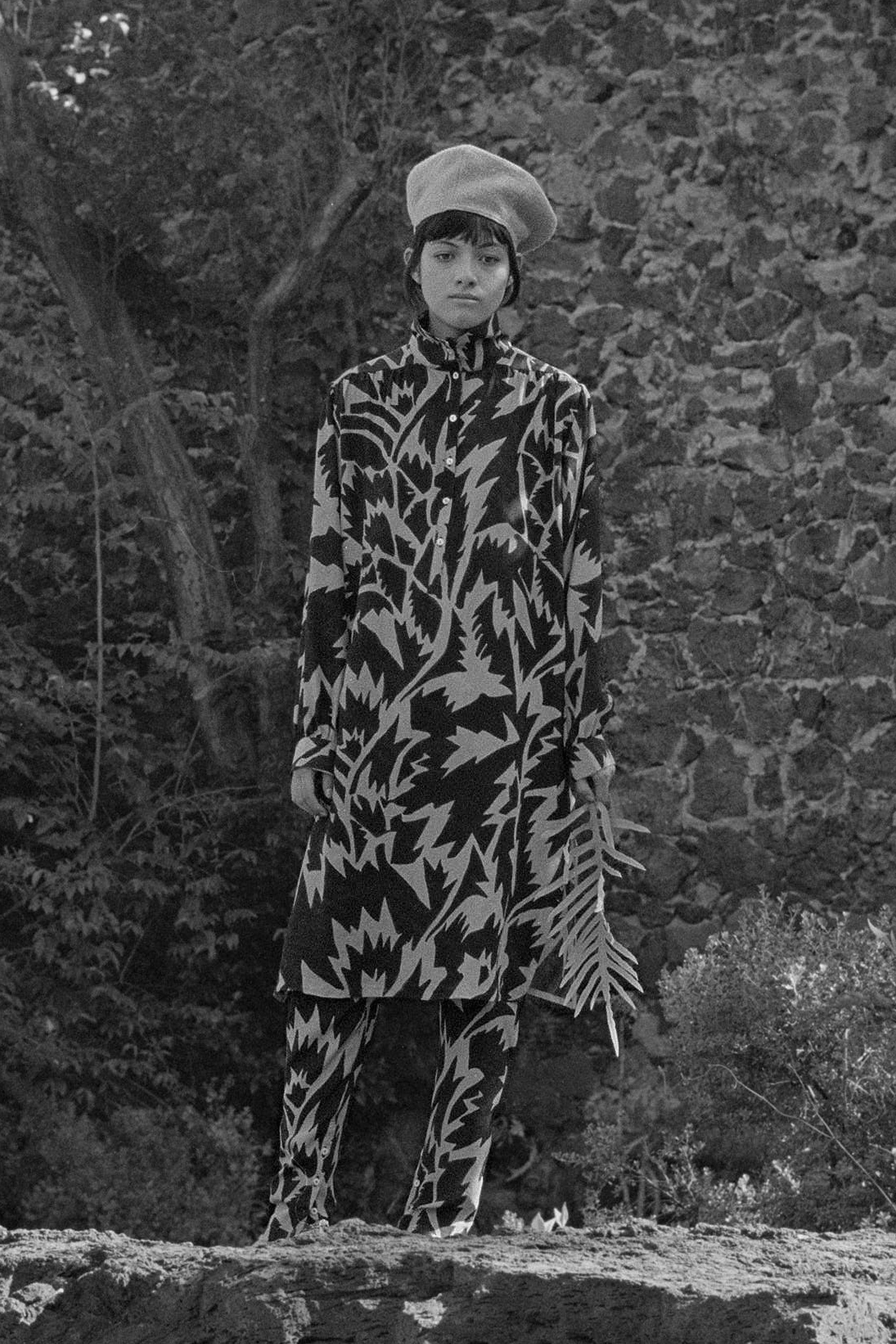 A woman wearing silk dress