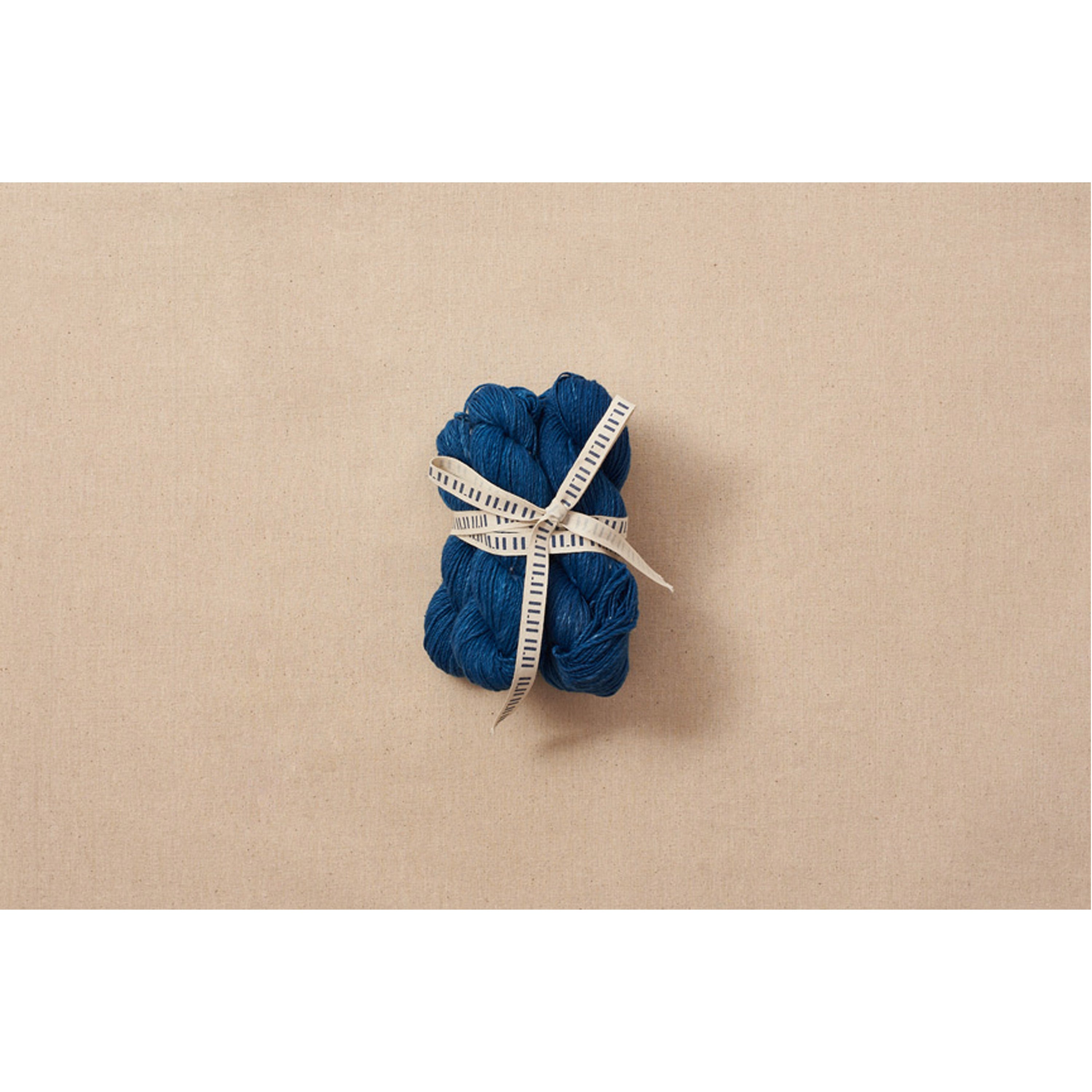 Tied cotton yarn in indigo