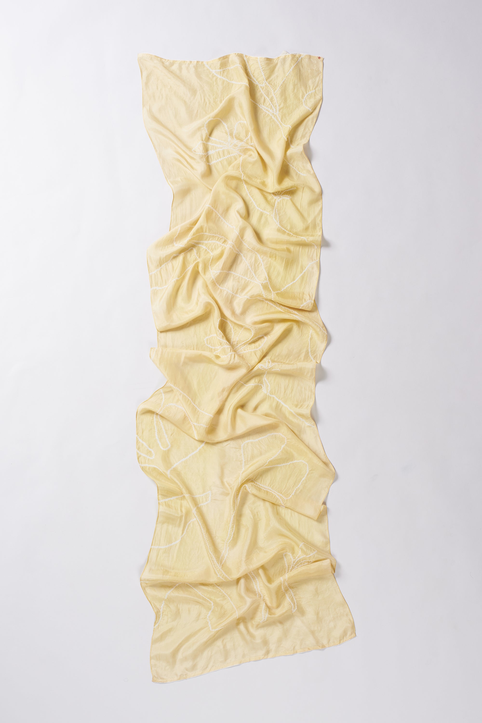 OCHRE YELLOW SILK WITH BANDHANI SCARF