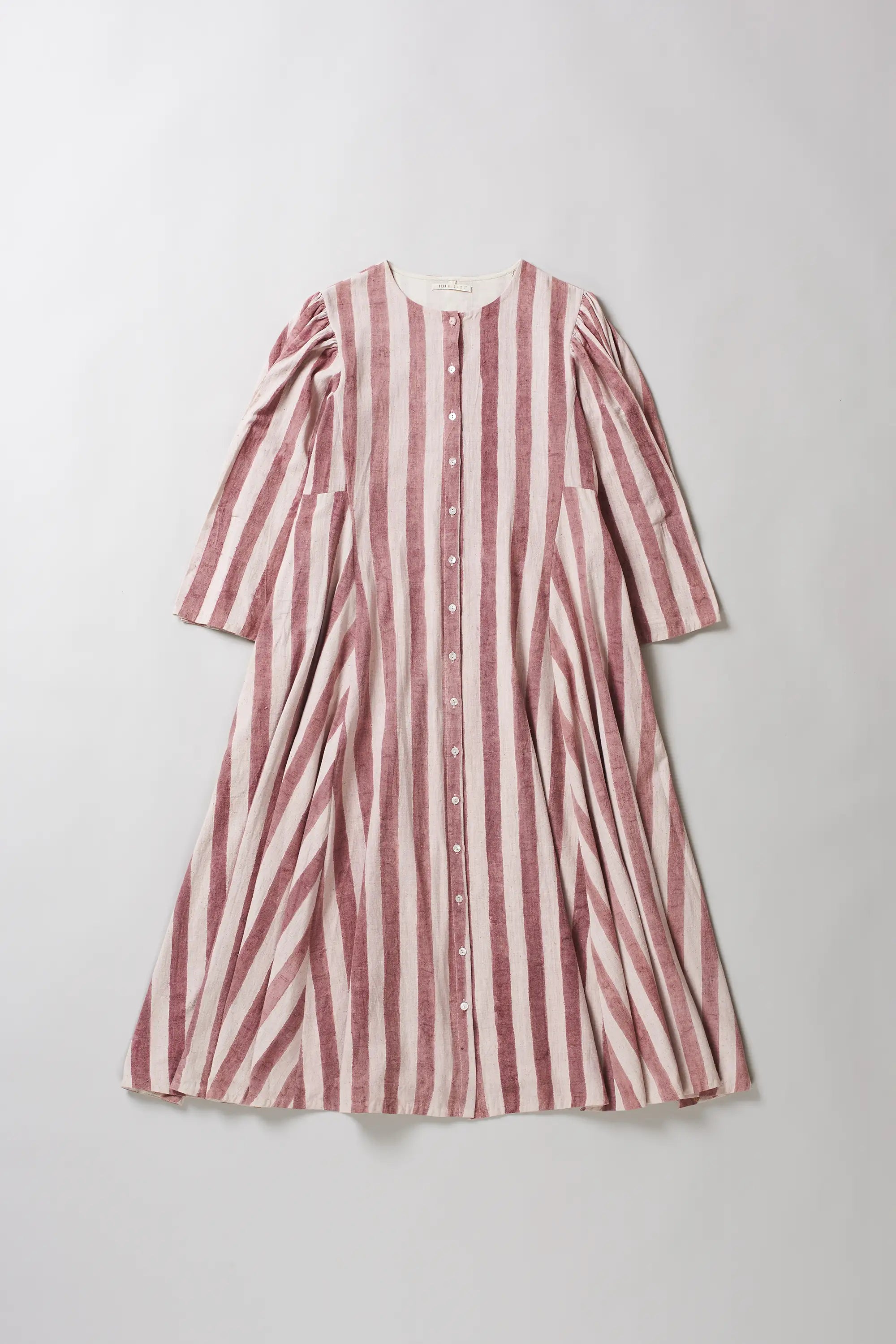Pink Wood Paneled Flared Dress