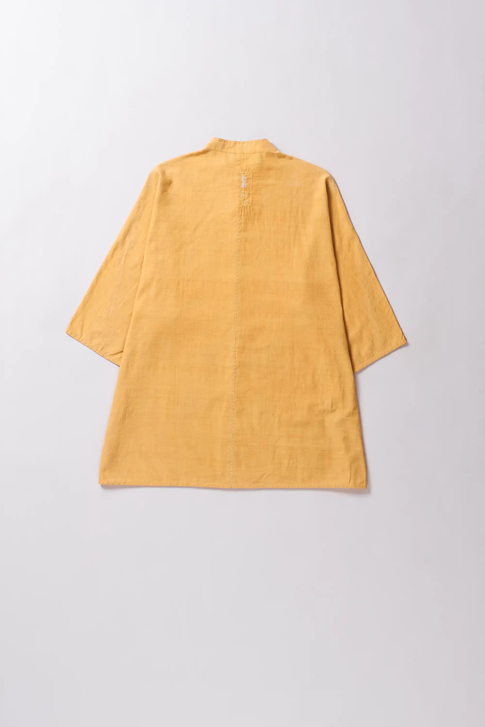 Ungendered Kimono Cotton Shirt With Shibori Motifs