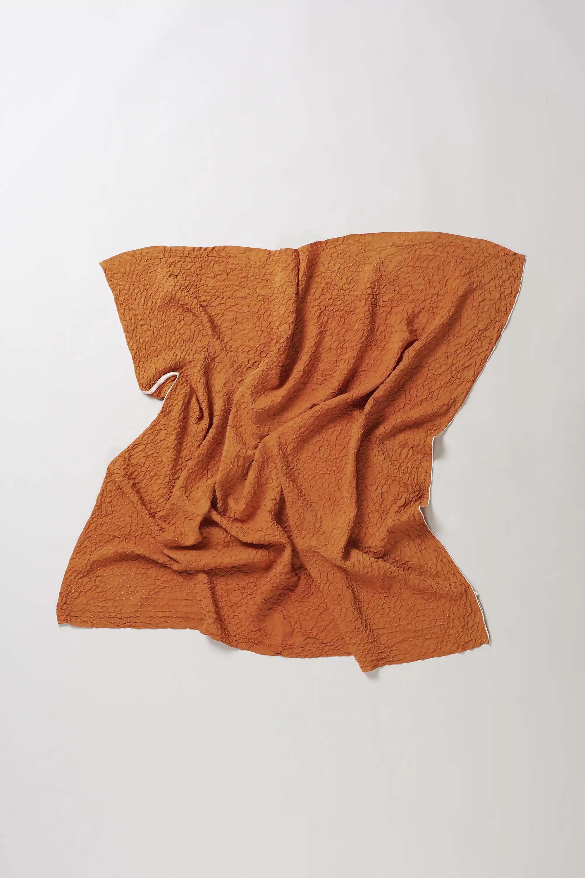 Sunset Orange Silk Bandhani Square Scarf