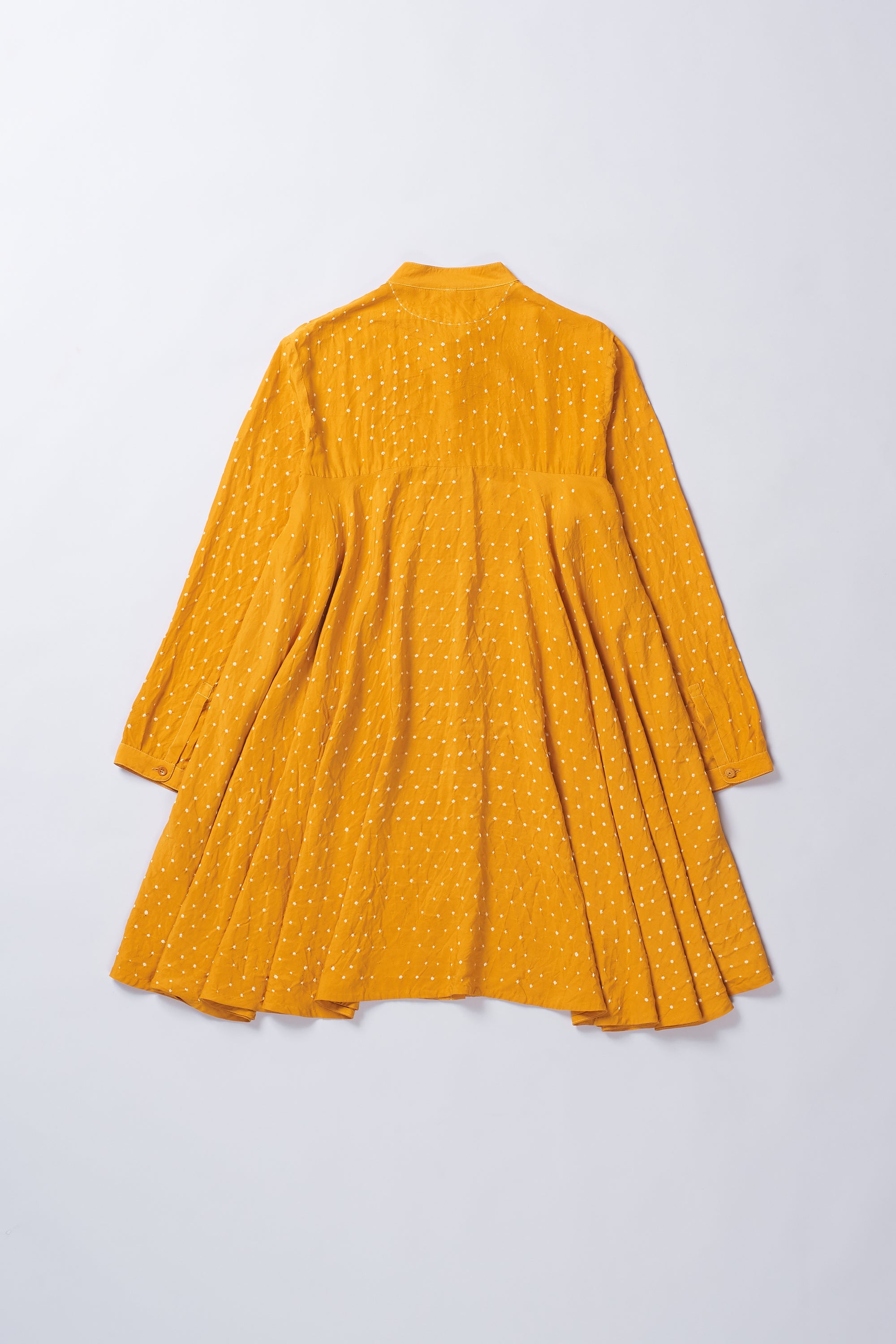 MANGO YELLOW SILK WOMEN DRESS WITH BANDHANI