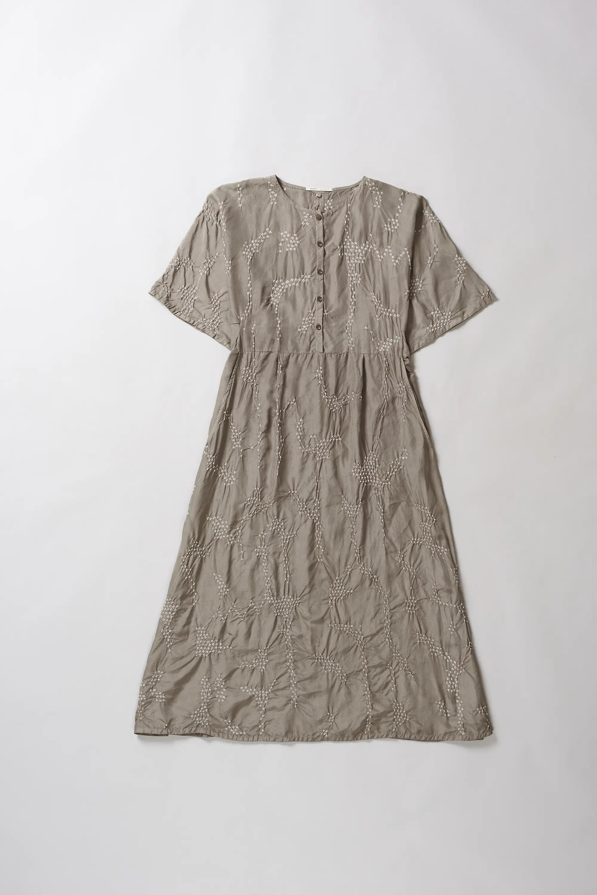 Bandhani Dress in Charcoal