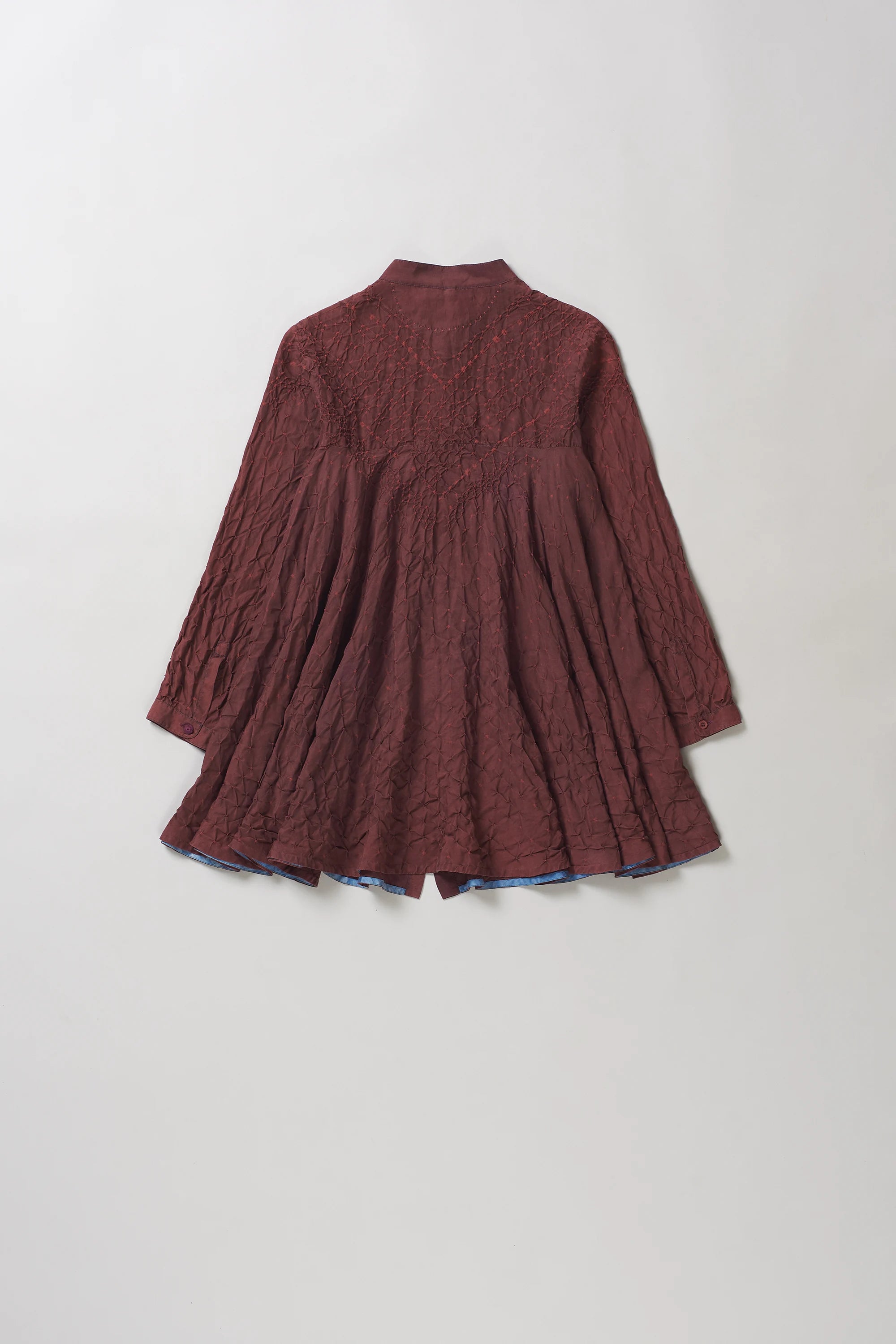 Silk Bandhani Shirt in Madder Violet