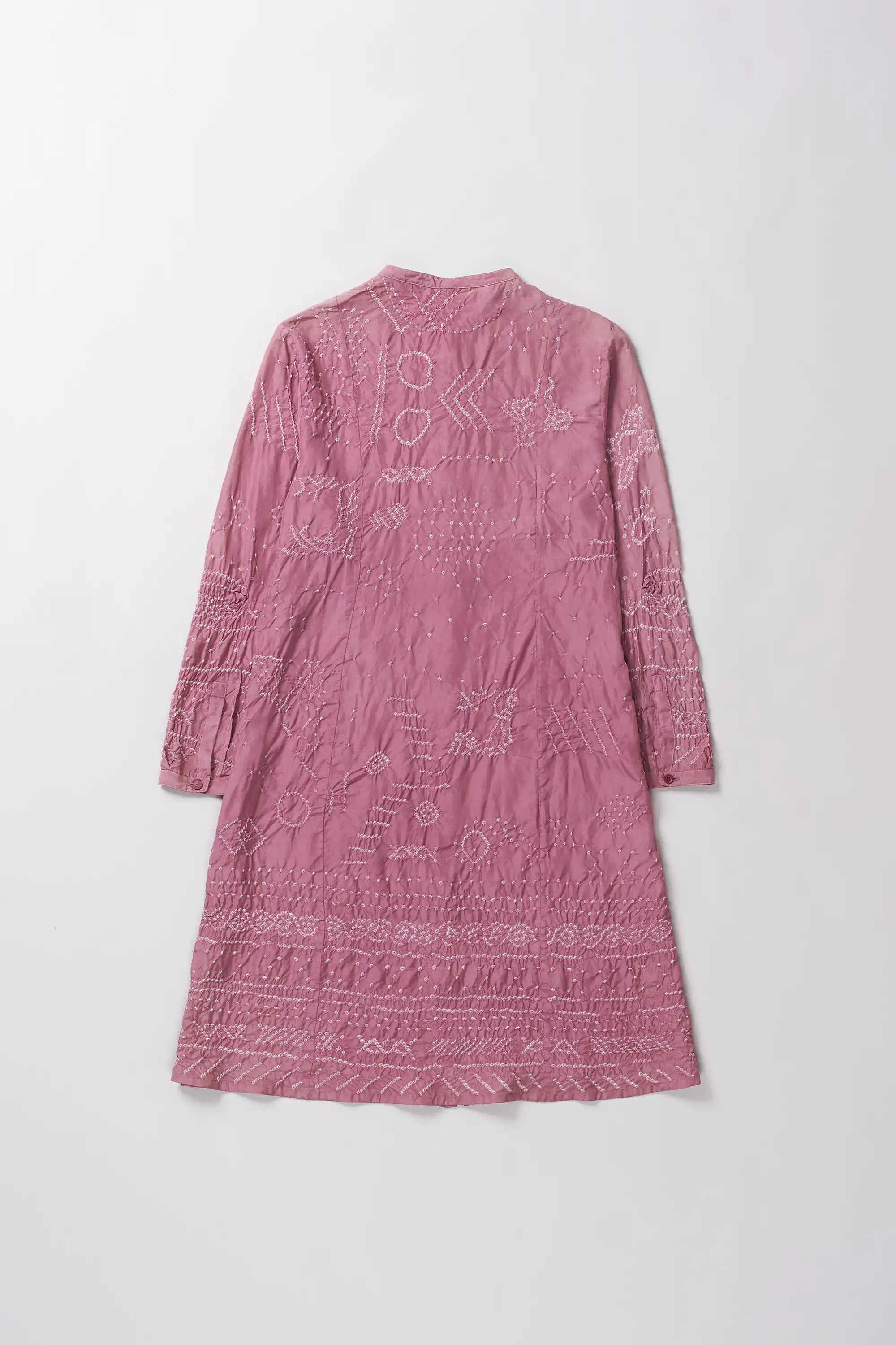 FUSCHIA PINK SILK BANDHANI WOMEN DRESS