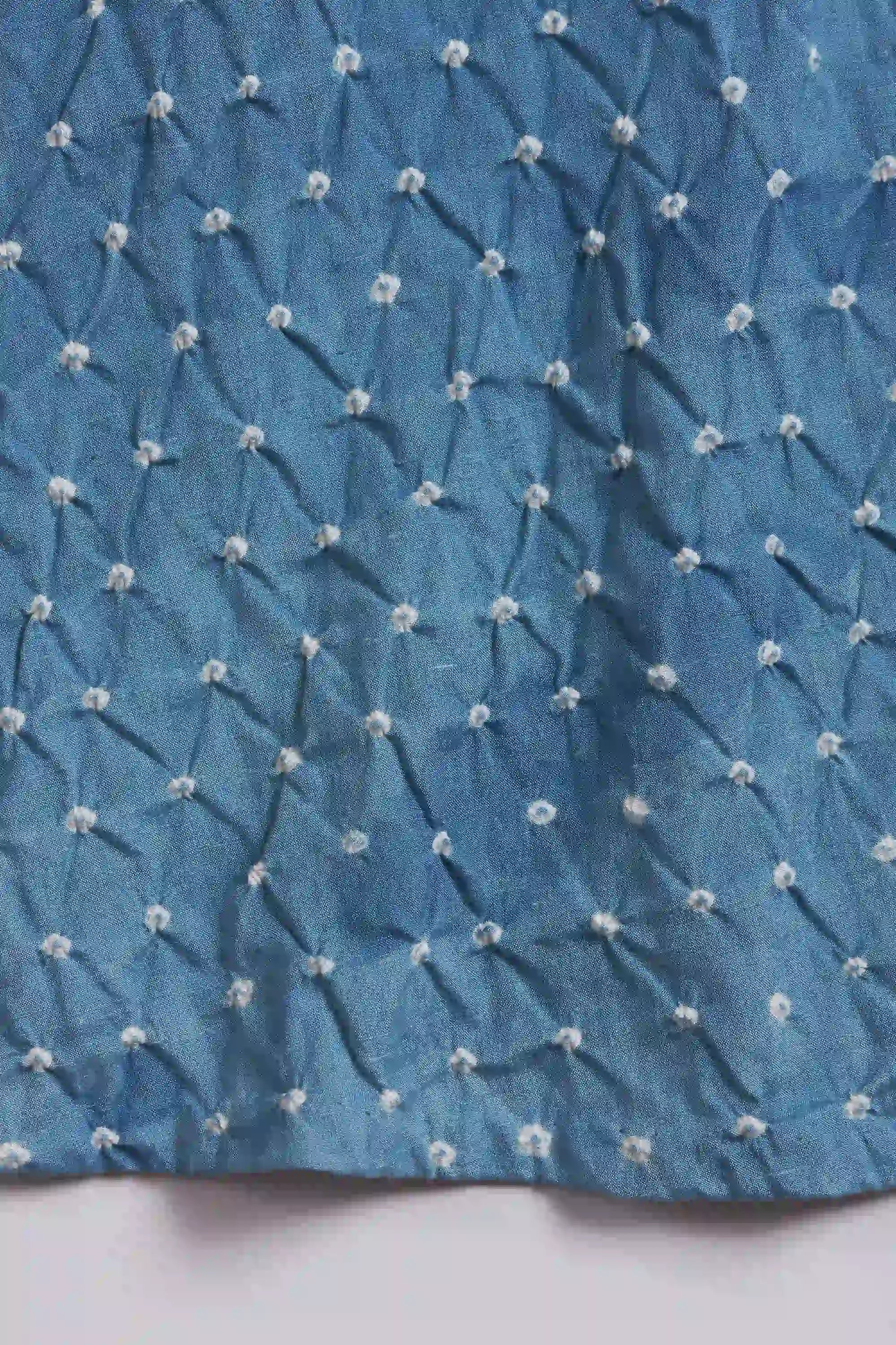 Medium Indigo Dress with Bandhani