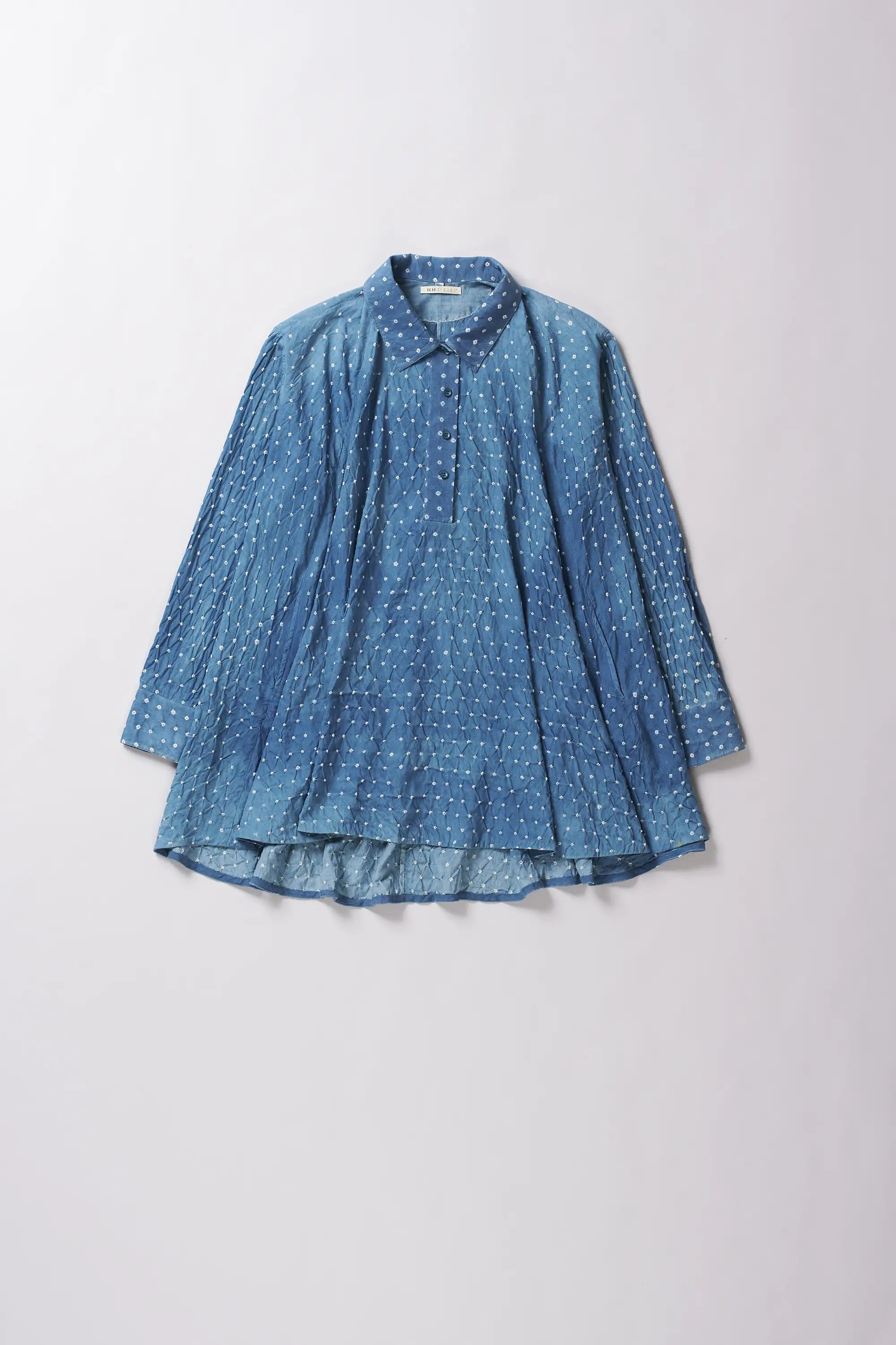Medium Indigo Dress with Bandhani