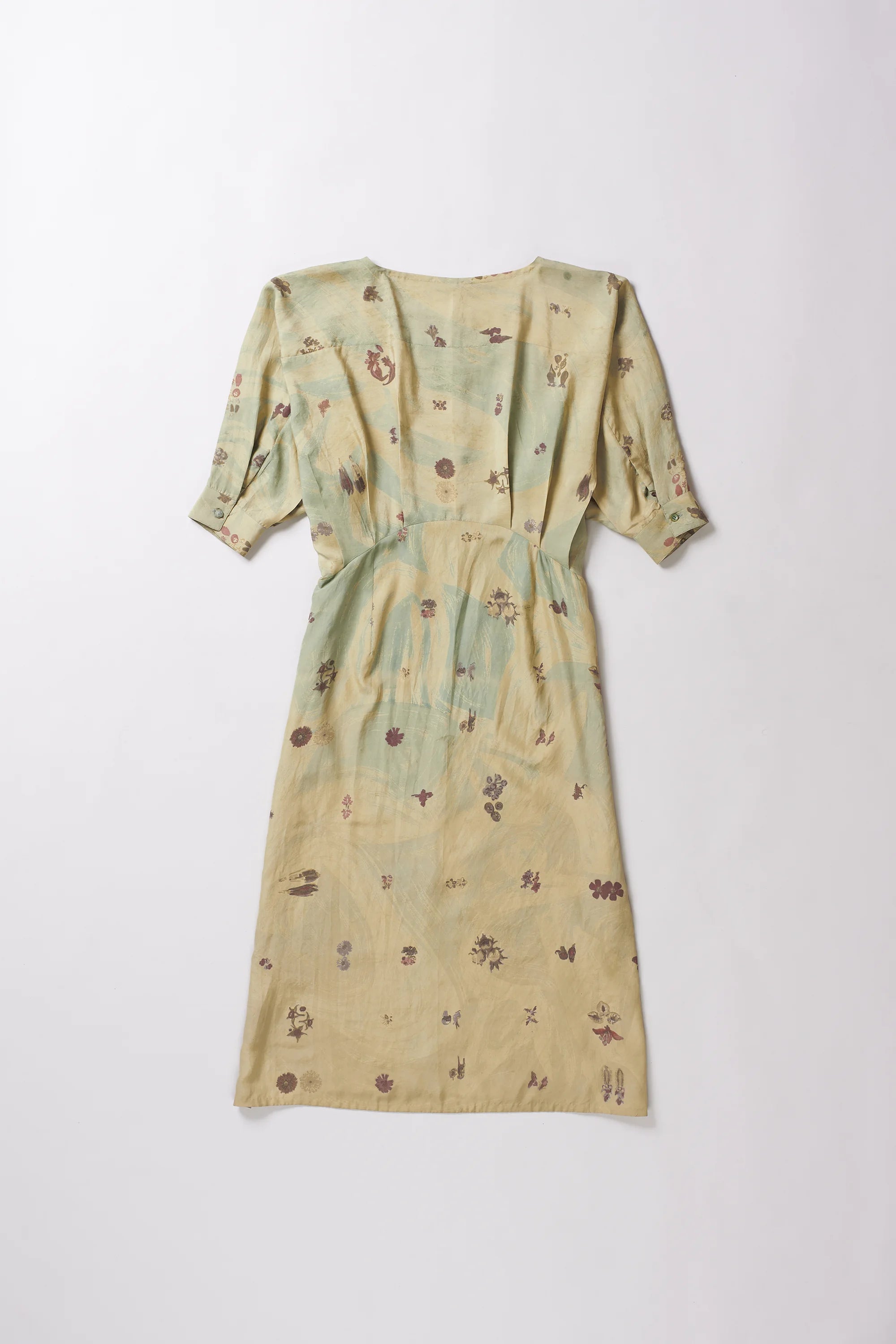 Ocean Blue Screen Printed Silk Dress