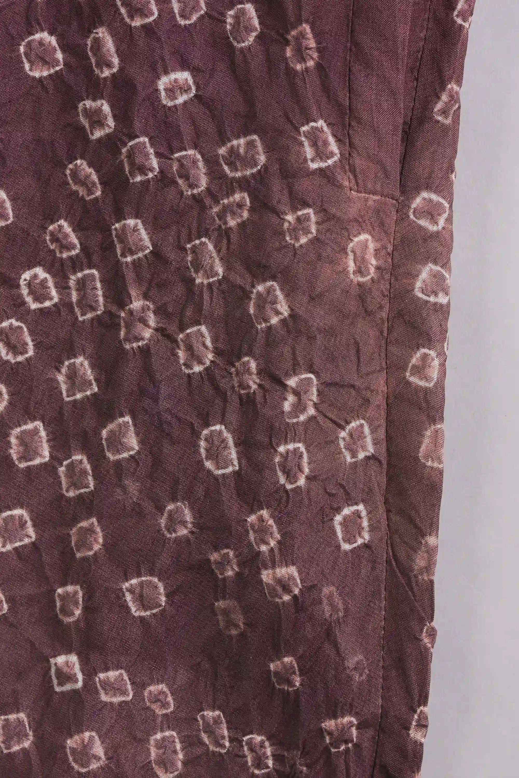 Purple Red Bandhani Silk Women Dress