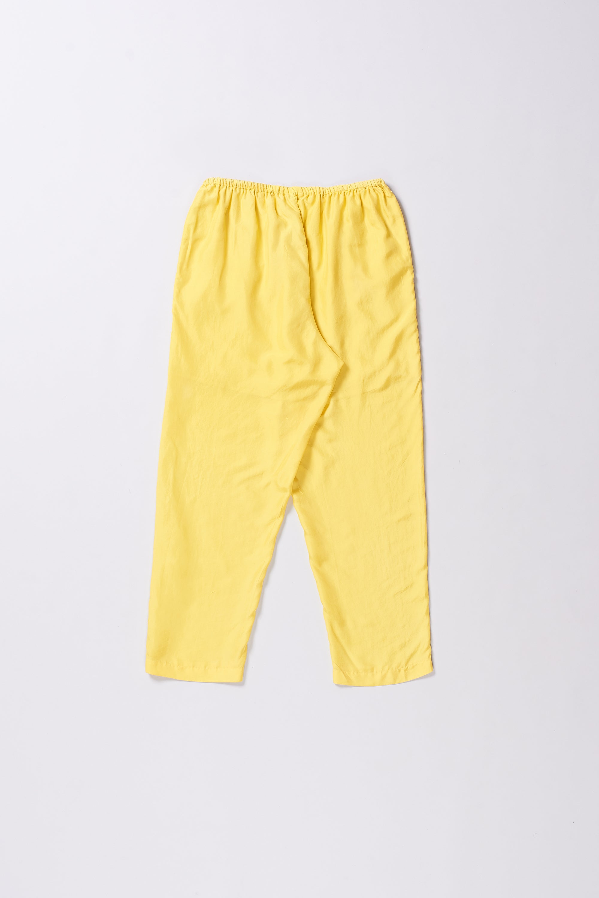 Silk Elastic Pant In Lemon Yellow