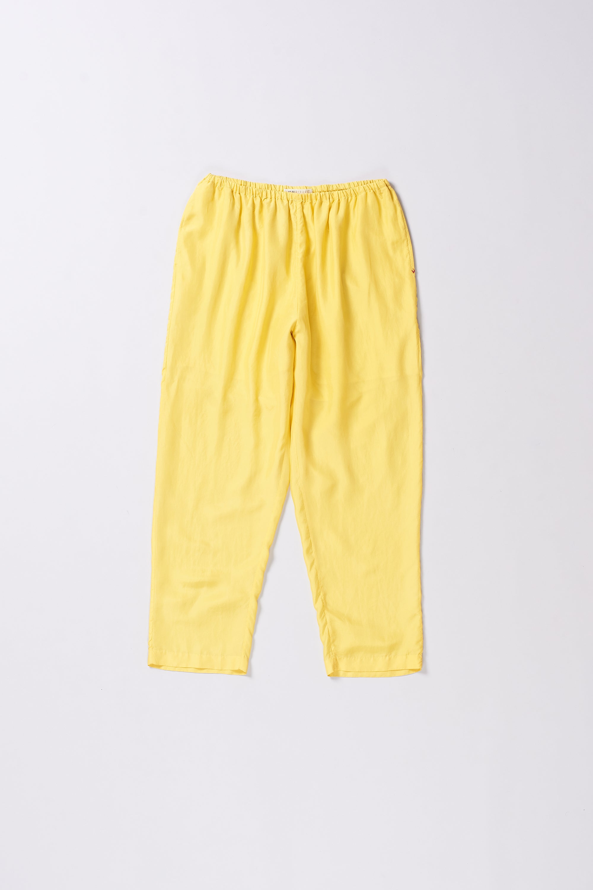 Silk Elastic Pant In Lemon Yellow