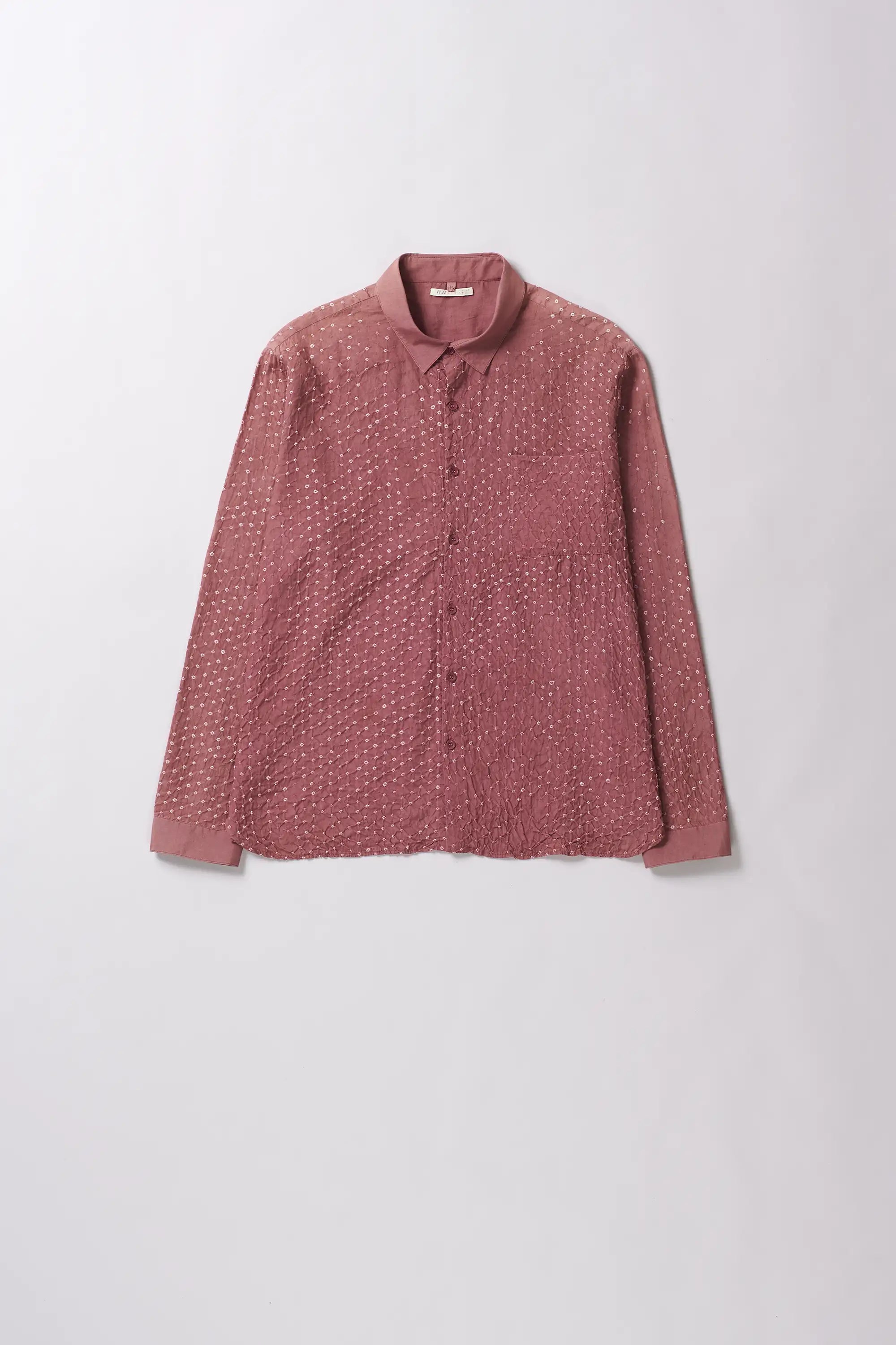 Sappan Fuschia Cotton Silk Blend Bandhani Unisex Shirt