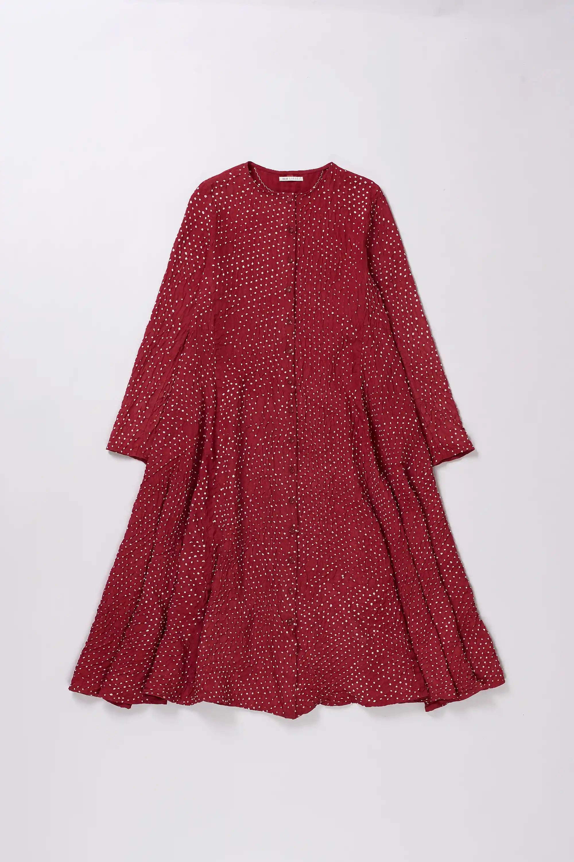 Bandhani Dress in Crimson Pink Dyed