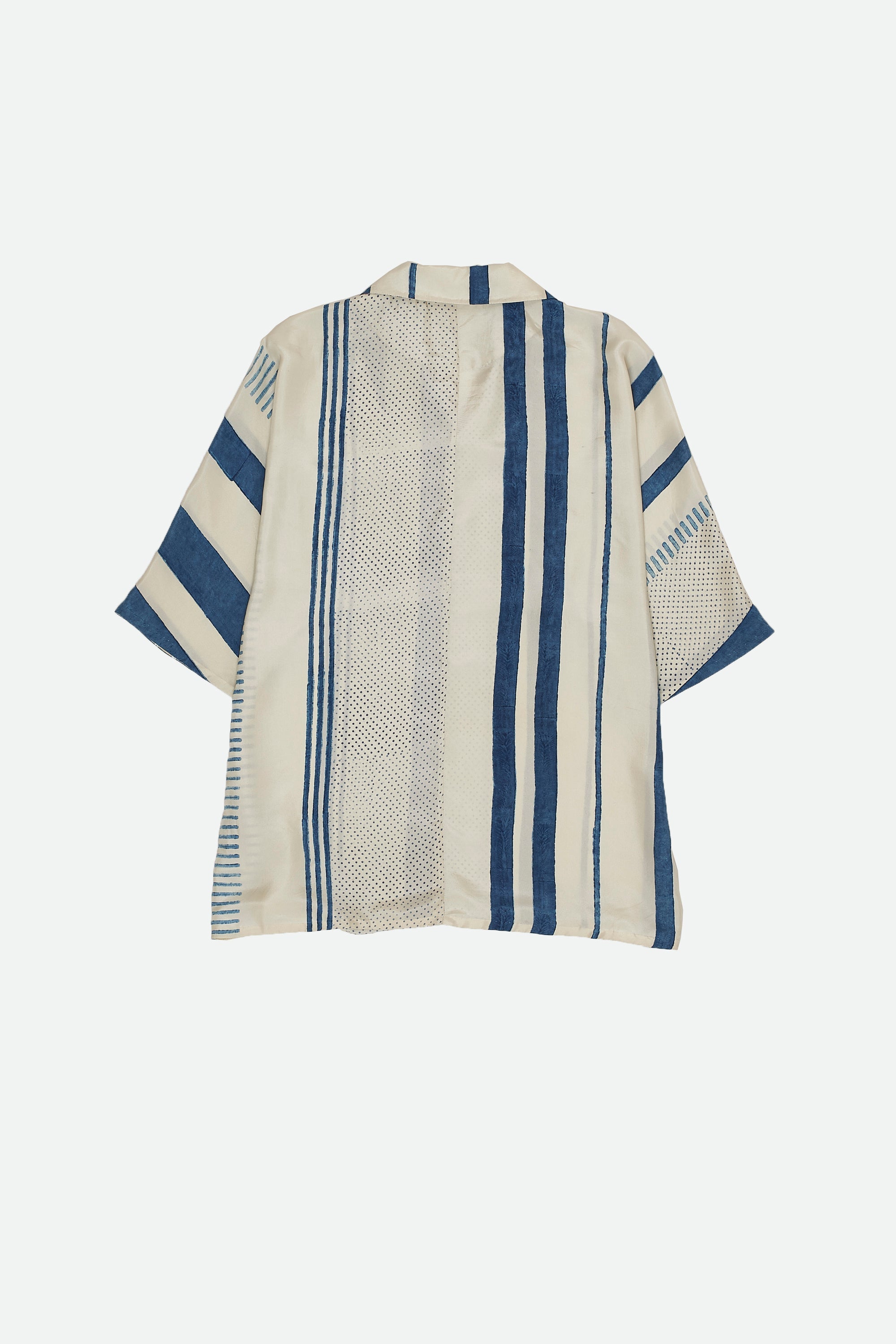 Ecru block printed shirt