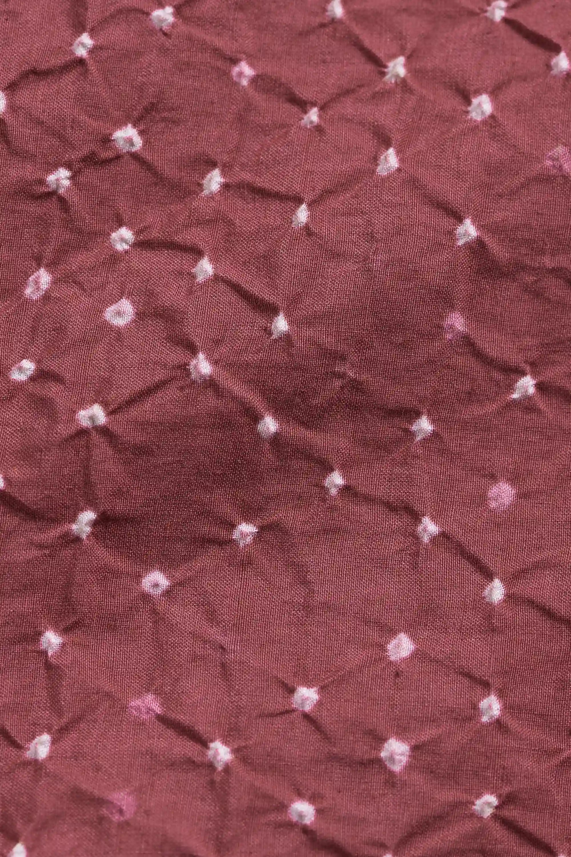 Fuschia Pink Cotton Silk Blend Bandhani Women Dress