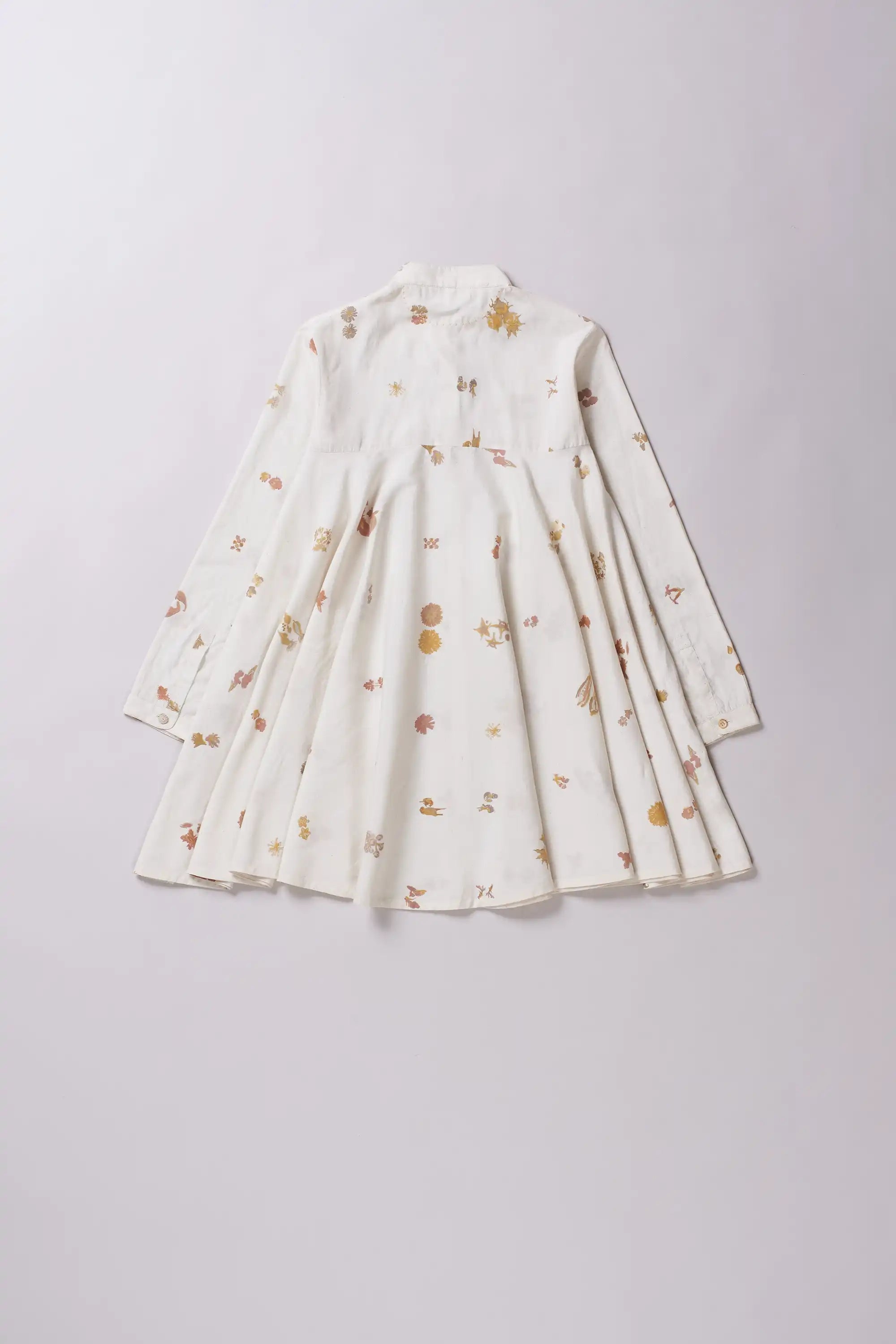 Ecru Screen Print Cotton Silk Blend Women Shirt