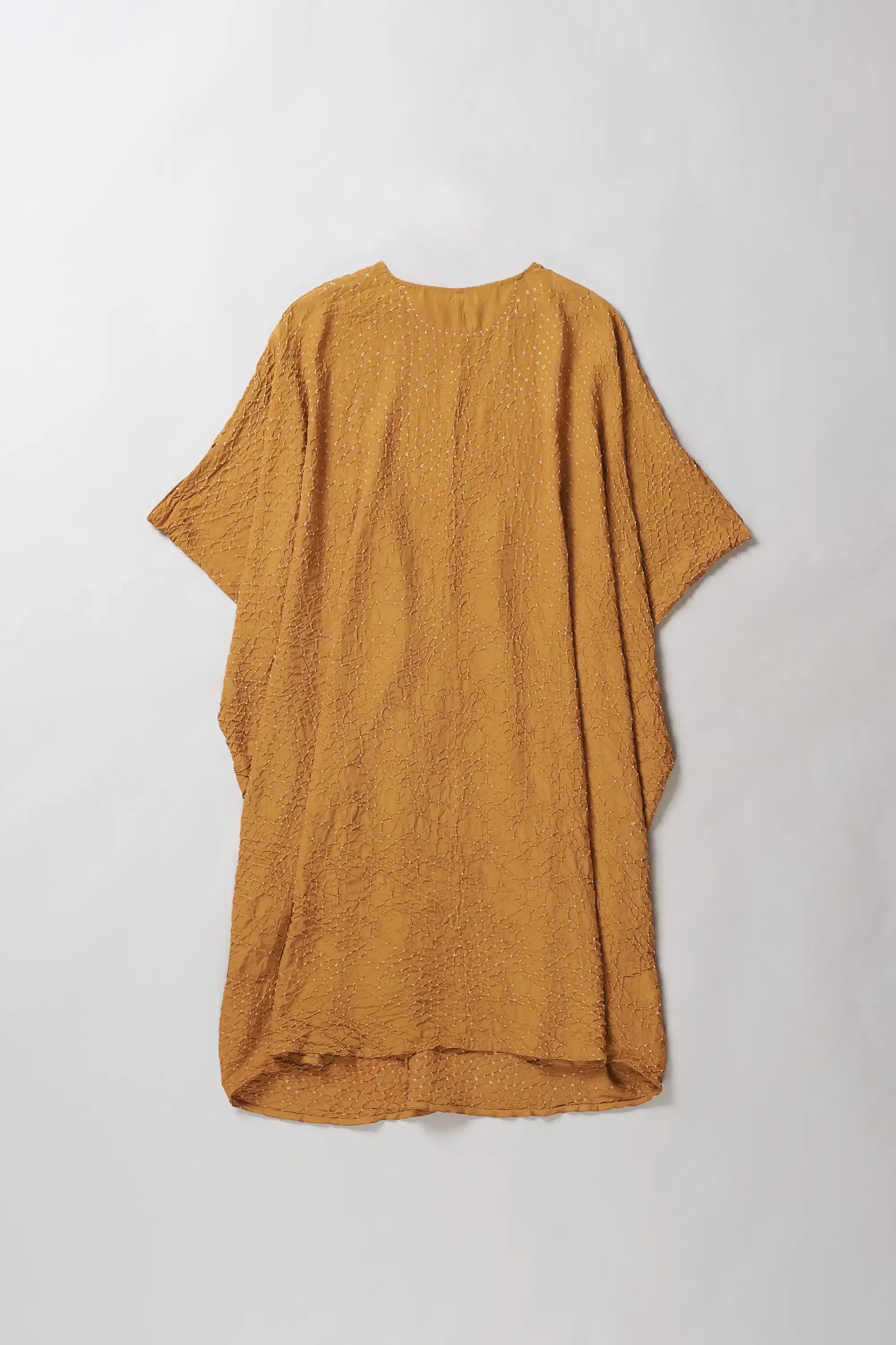 Mustard Yellow Silk Bandhani Dress