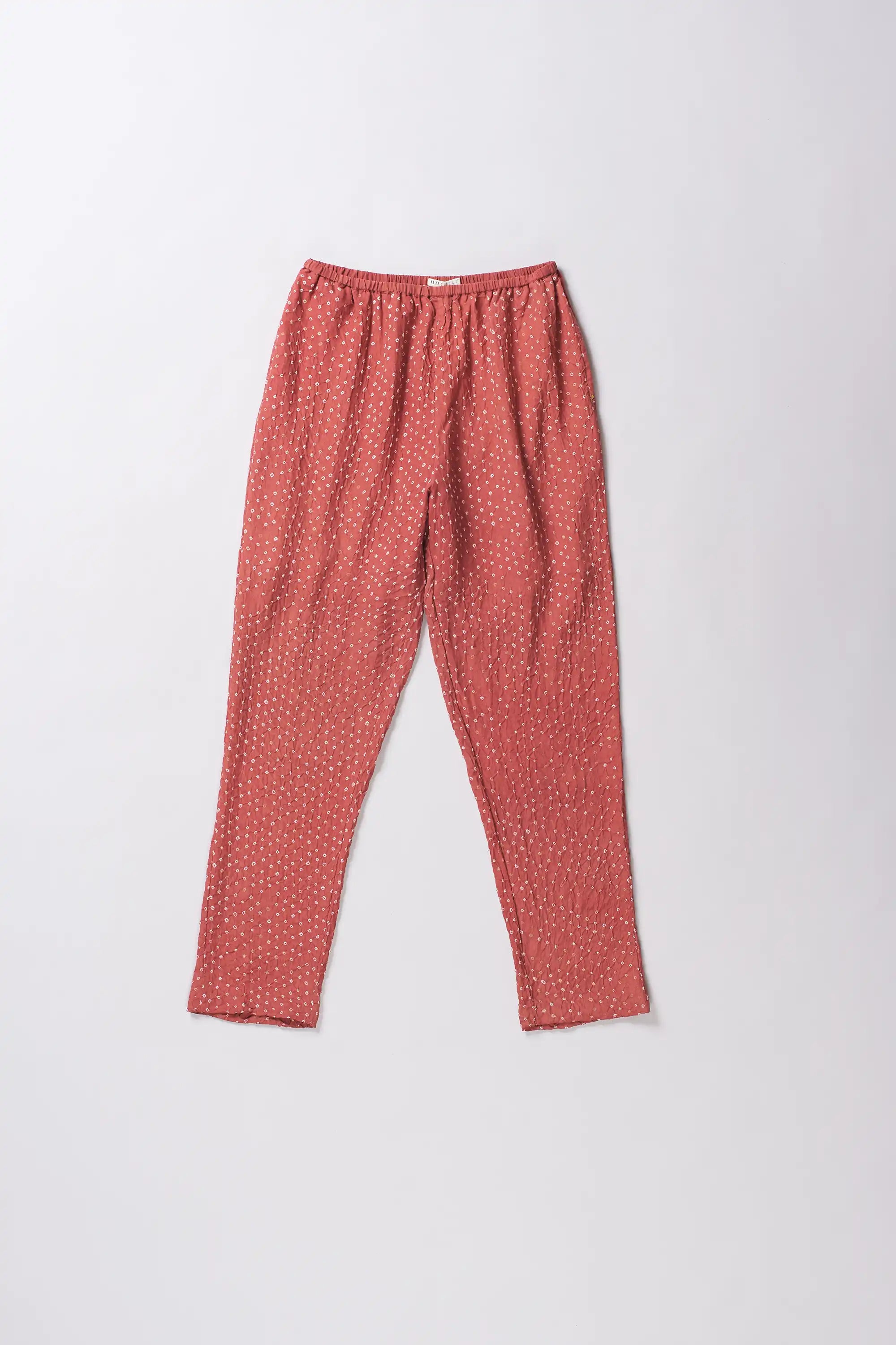 Rouge Pink Bandhani Silk Trouser