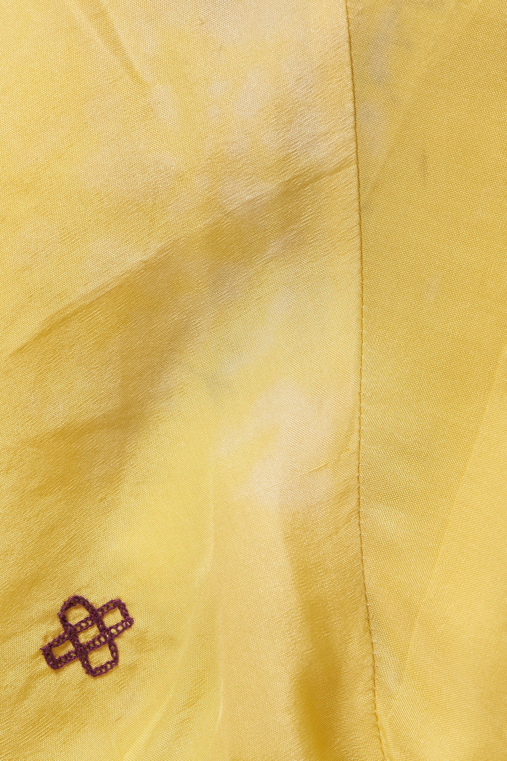 Relaxed Fit Shirt Embroidered Dyed in Lemon Yellow