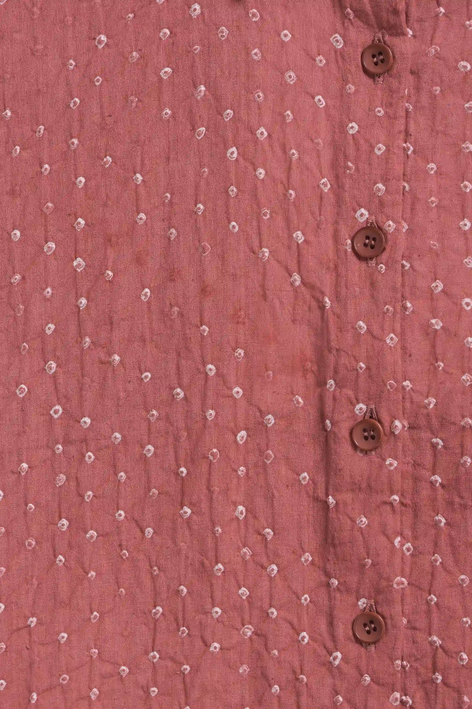 Pink Wood Bandhani Shirt