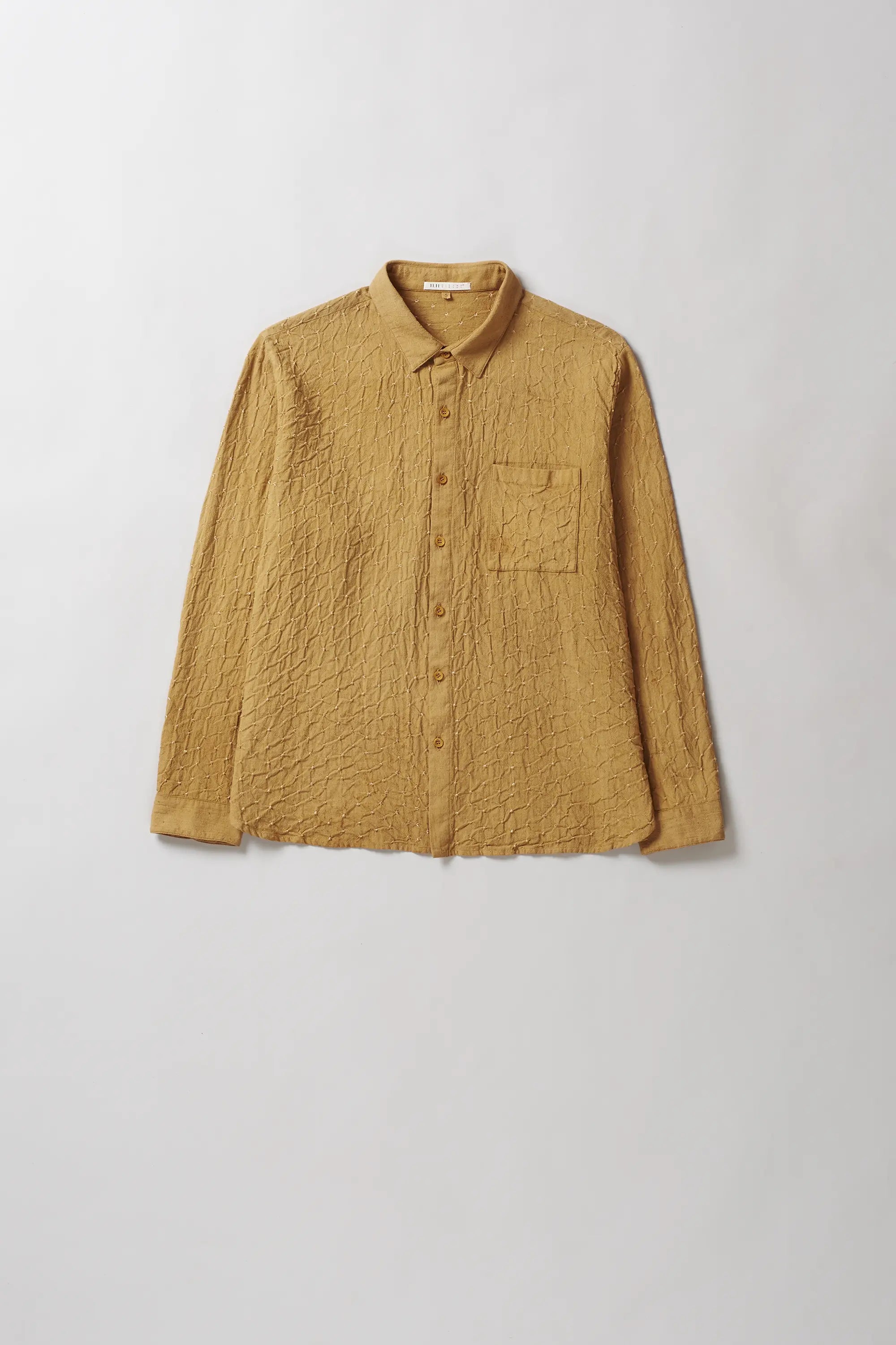 Mustard Yellow Bandhani Cotton Shirt