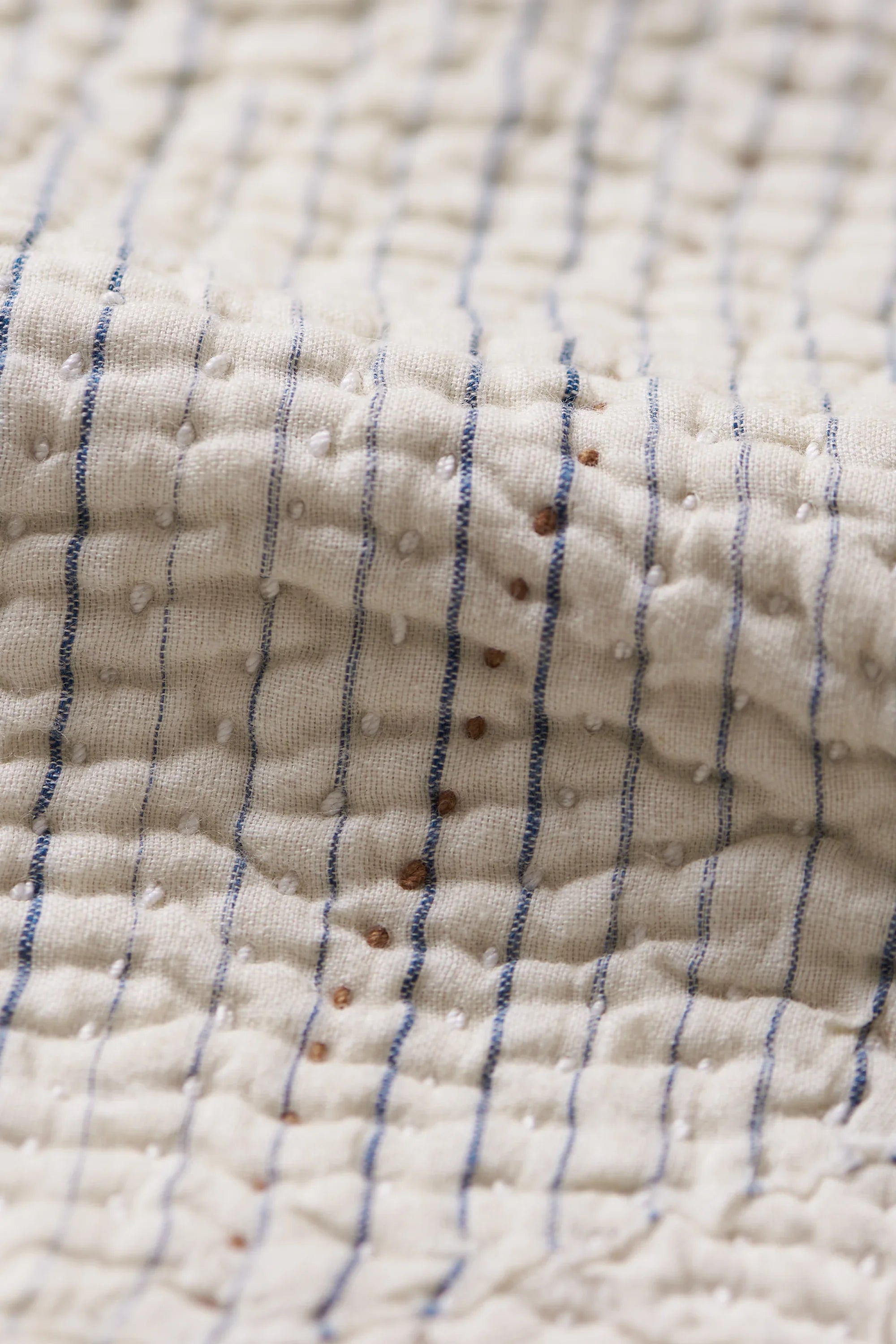 Close-up of a fabric with kantha work