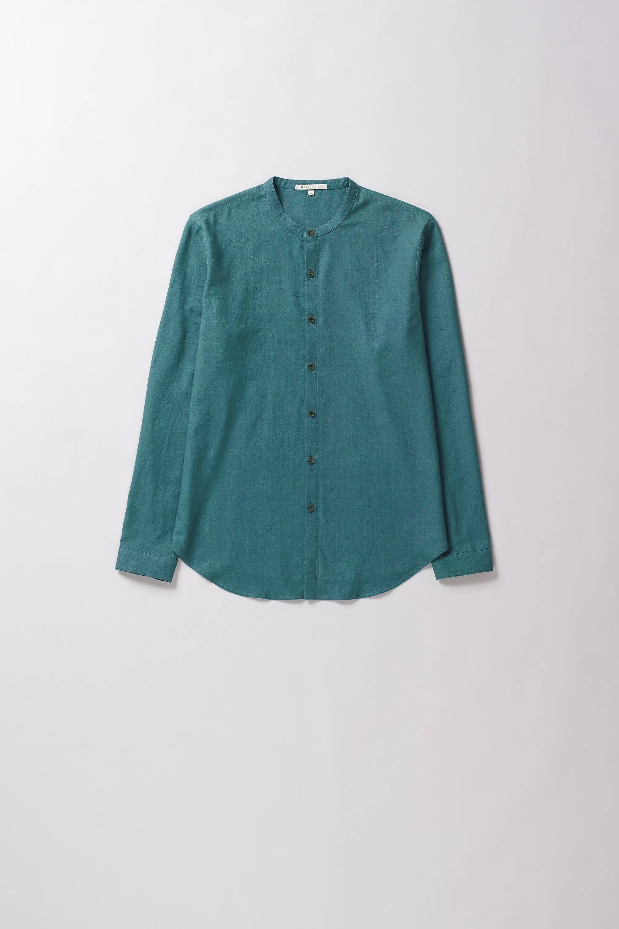 Band Collar Leaf Green Shirt