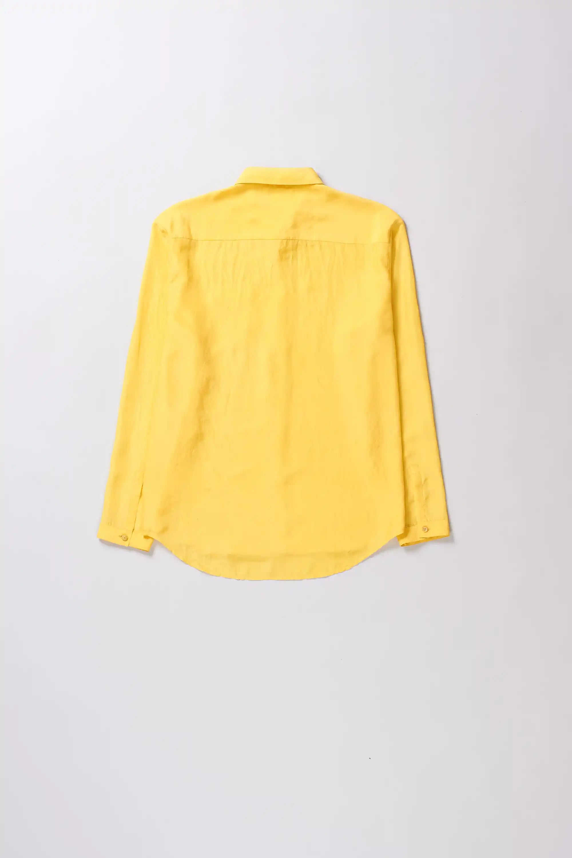 Ochre Yellow Silk Shirt