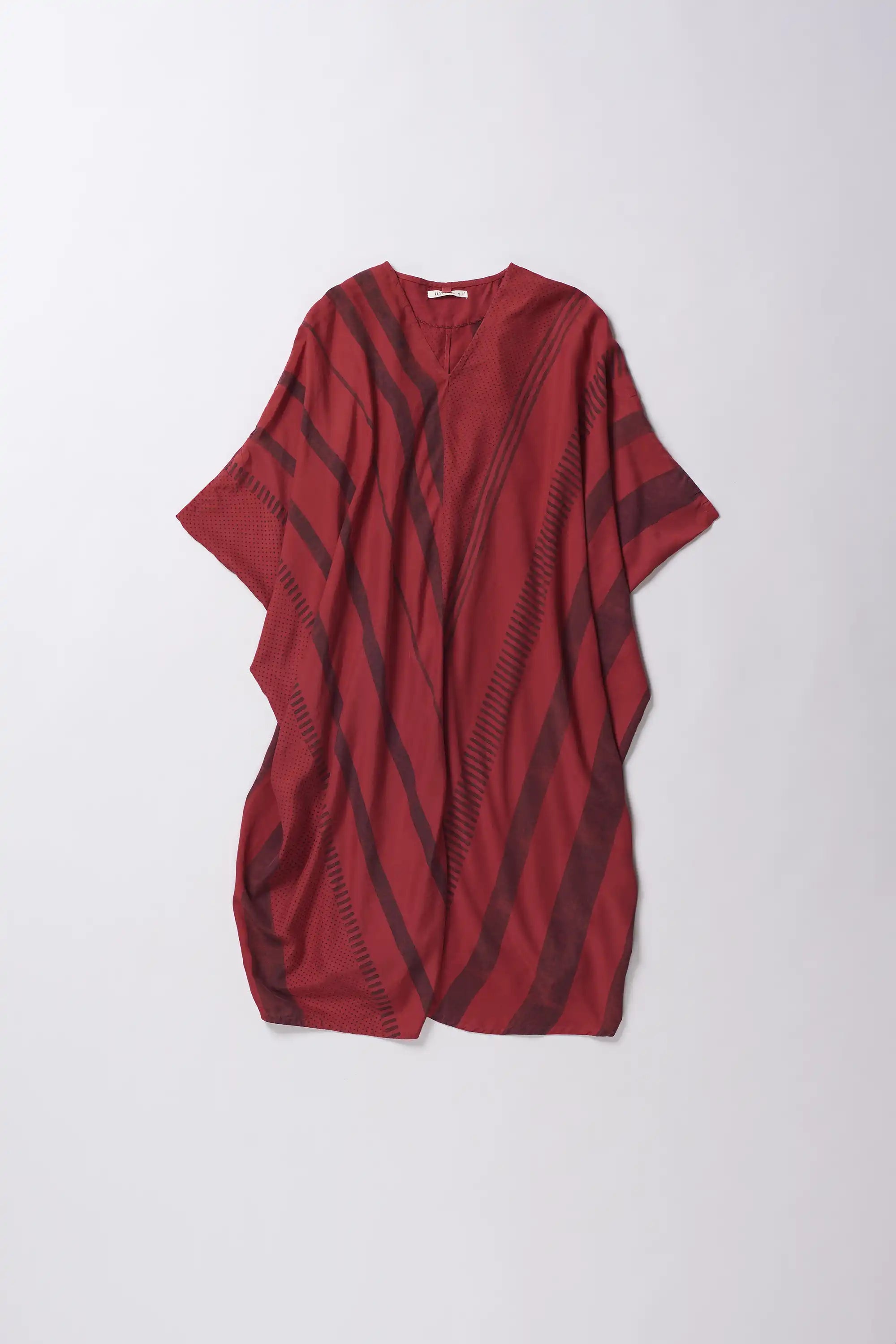 Crimson Pink Silk Kaftan Dress
