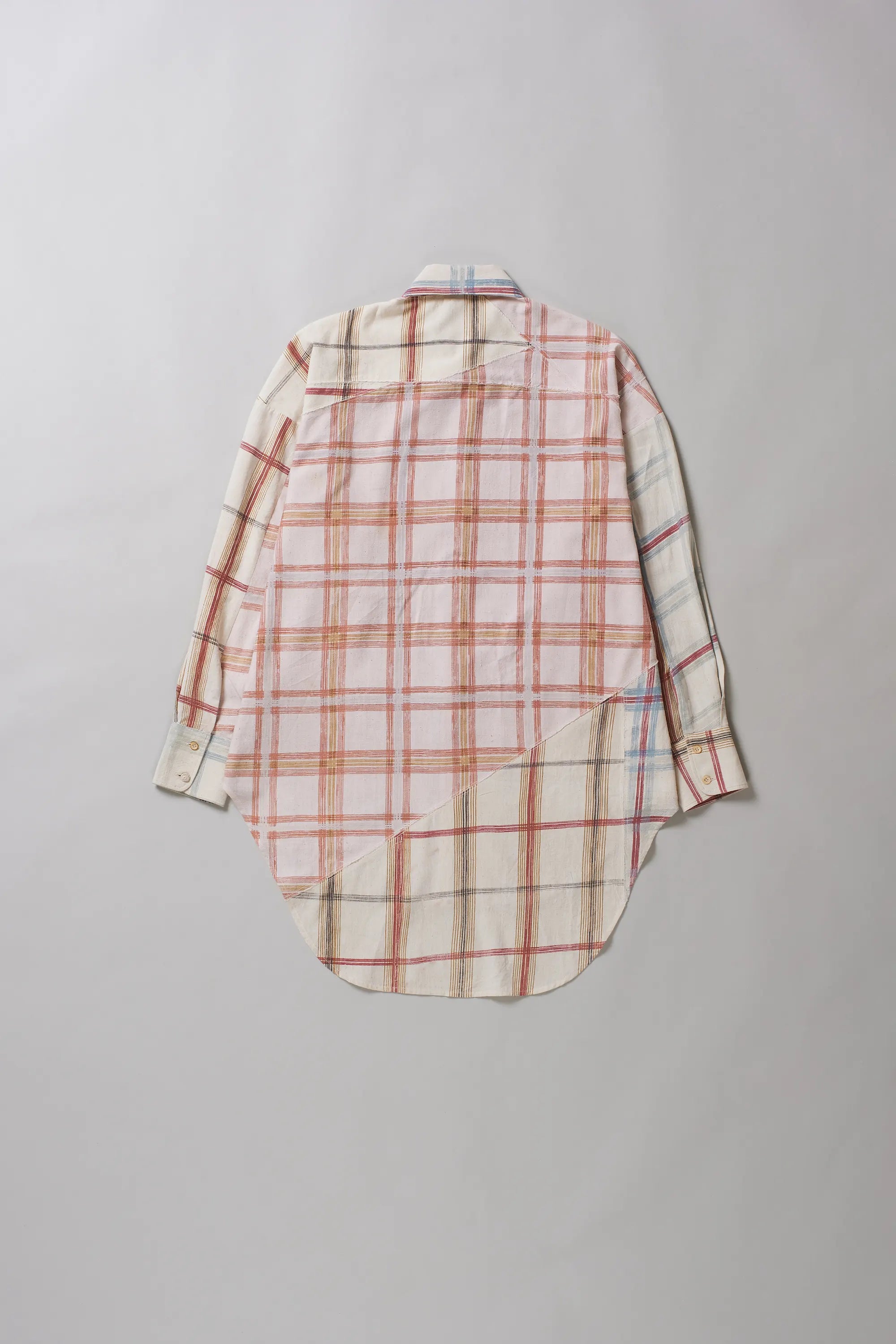 Patchwork Checked Oversized Shirt