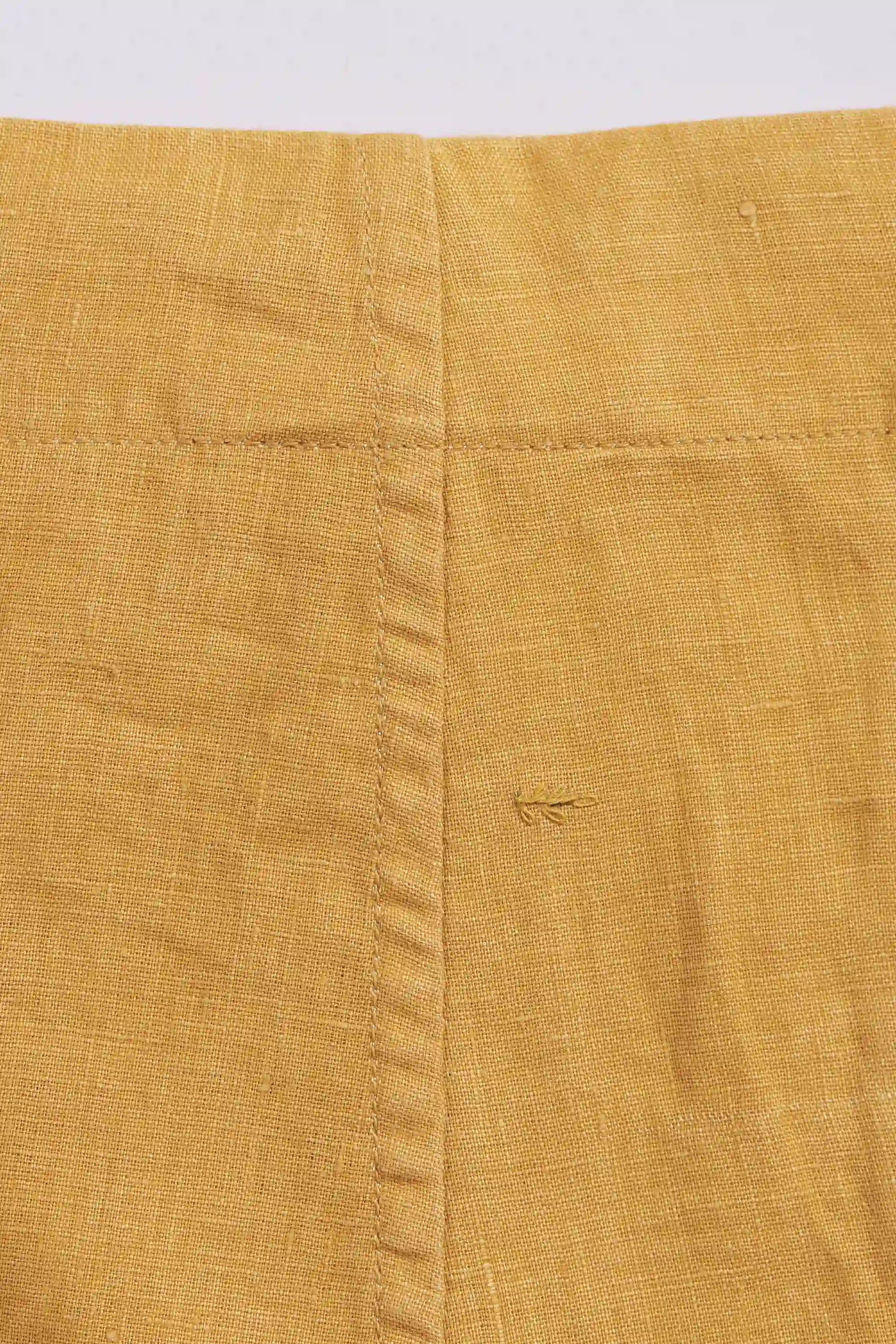 Mustard Linen String Pants