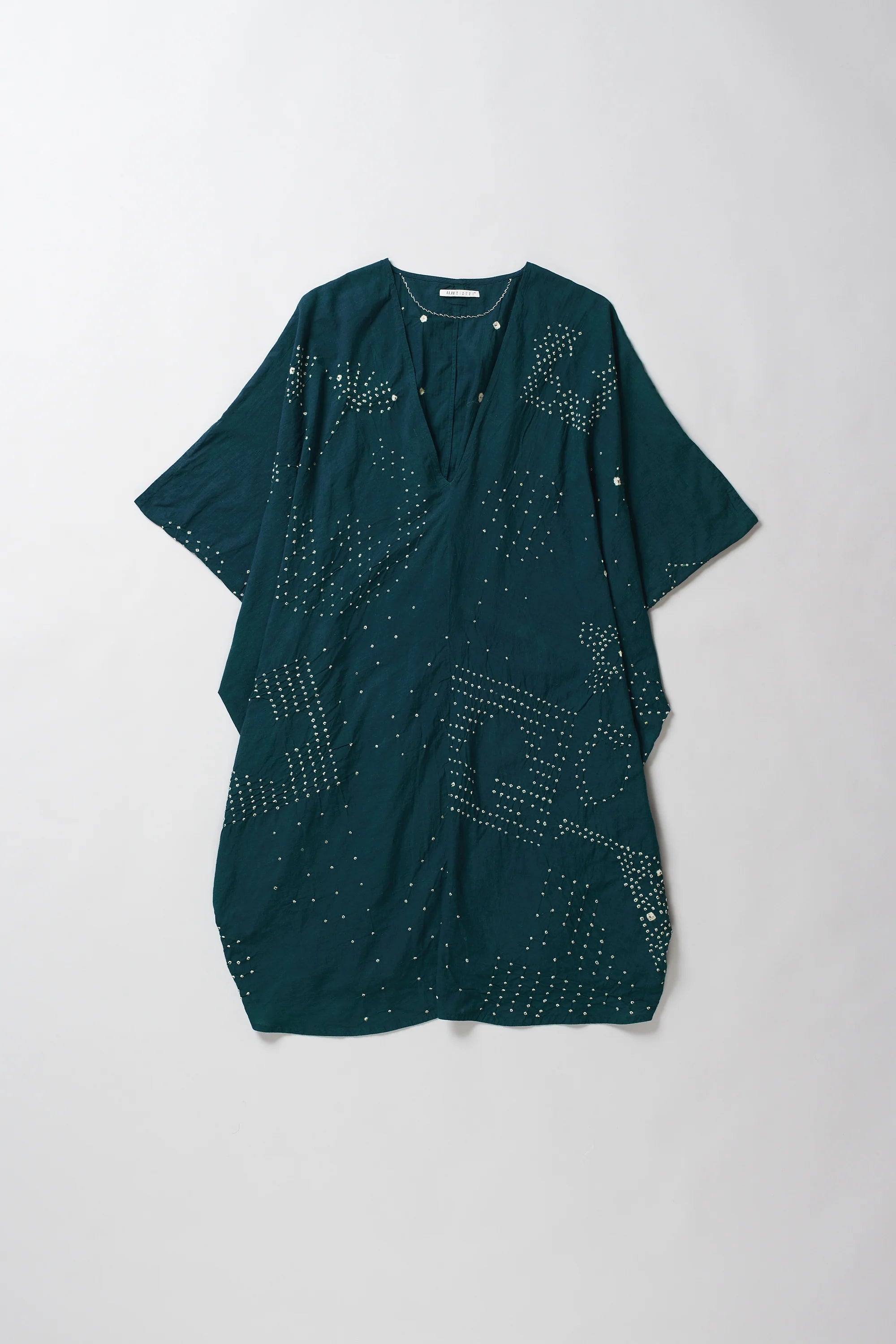 Bottle Green Bandhani Drape Dress