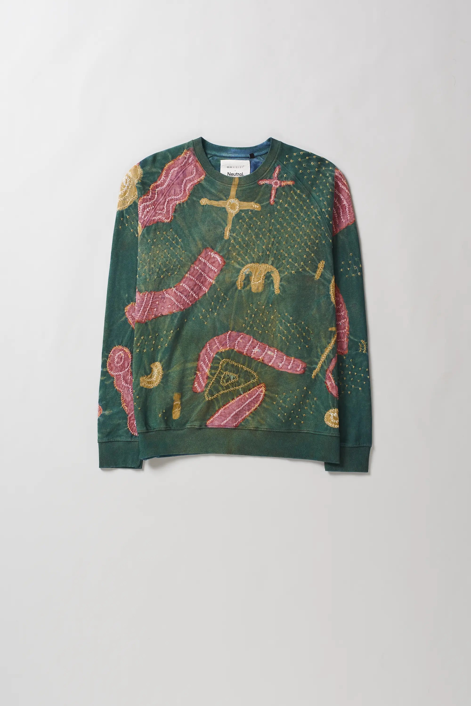 MULTICOLOUR HANDPAINTED SWEATSHIRT CRAFTED WITH BANDHANI